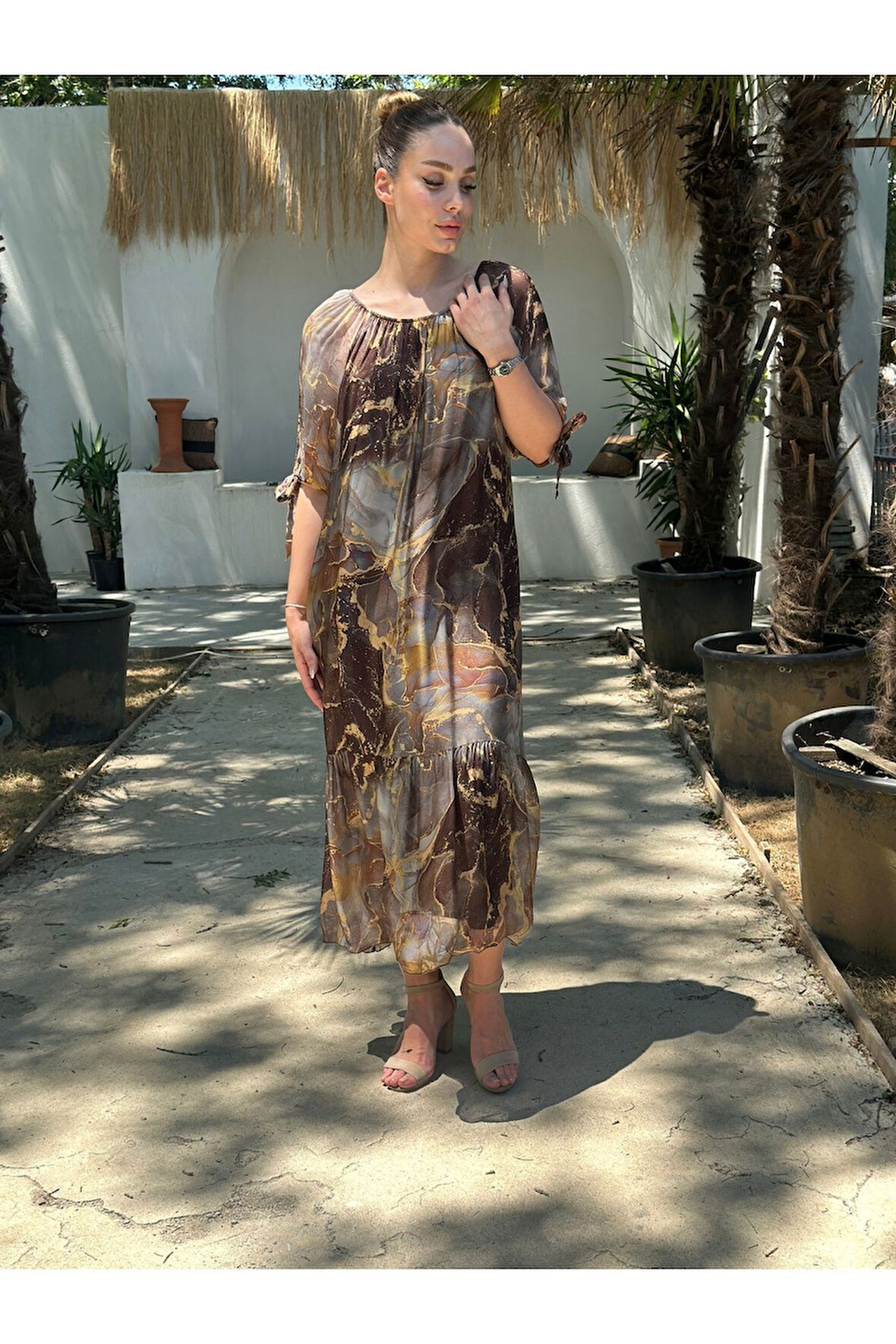 YAZLIK İPEK KUMAŞ ASTARLI ELBİSE