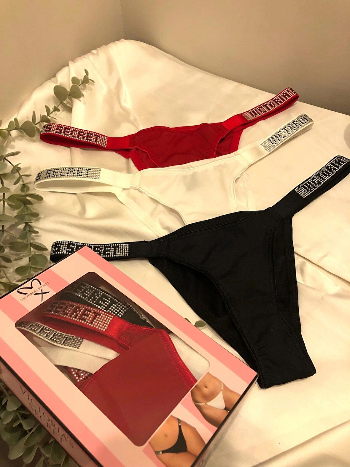 Kadın Taşlı Pamuklu Seksi Külot 3'lü Paket