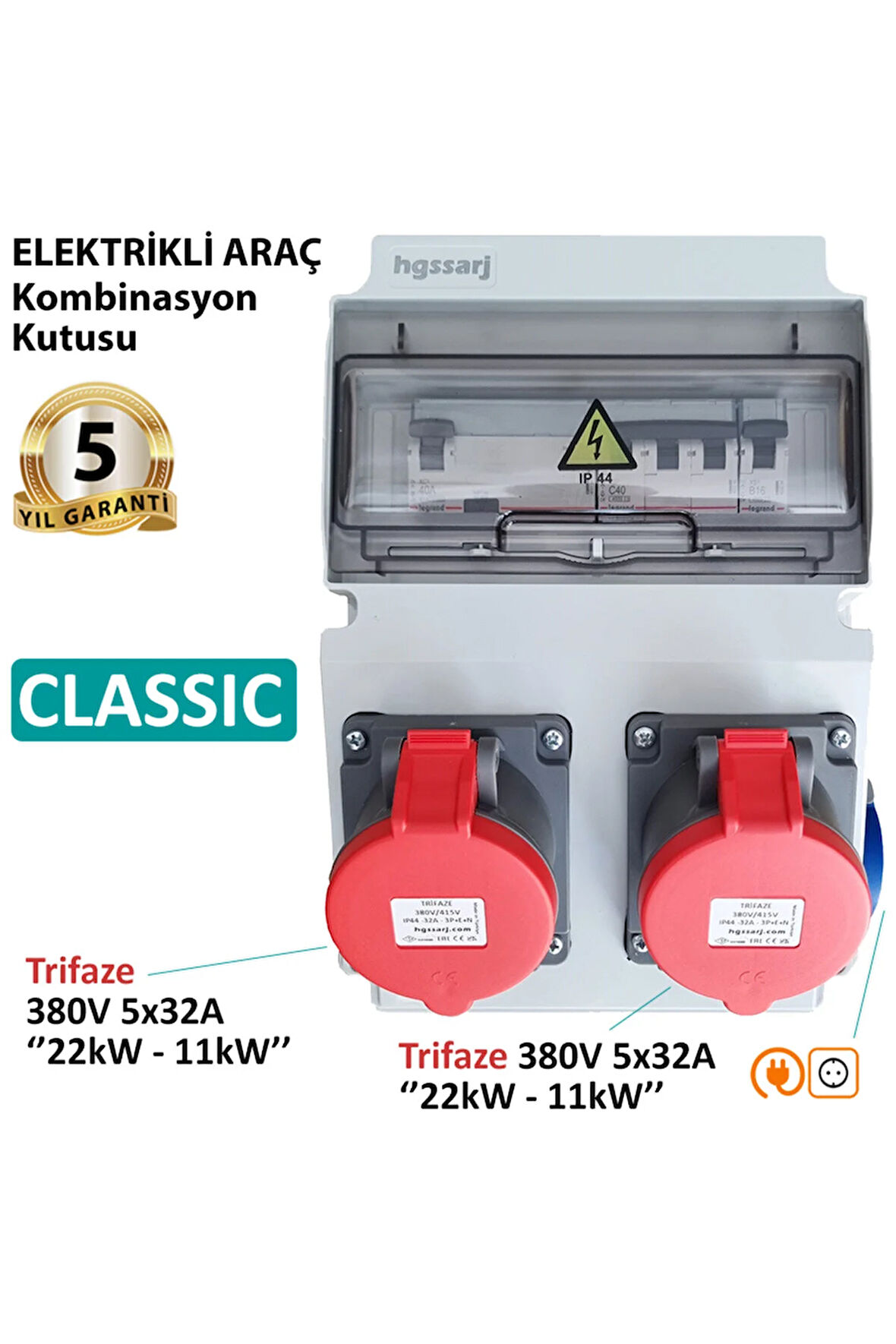 Elektrikli Araç Kombinasyon Kutusu ''CLASSIC'' 5x32A + 5x32A + 1x16A V i k o / P a n a s o n i c
