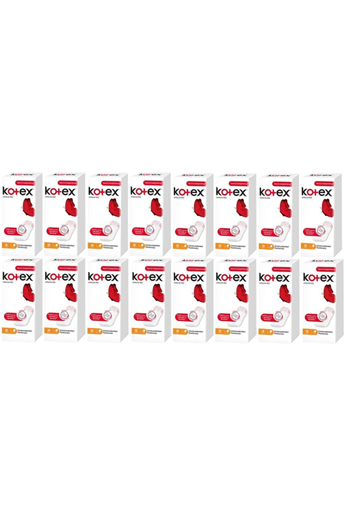 Kotex Ince Günlük Parfümsüz Ped 18 x 16