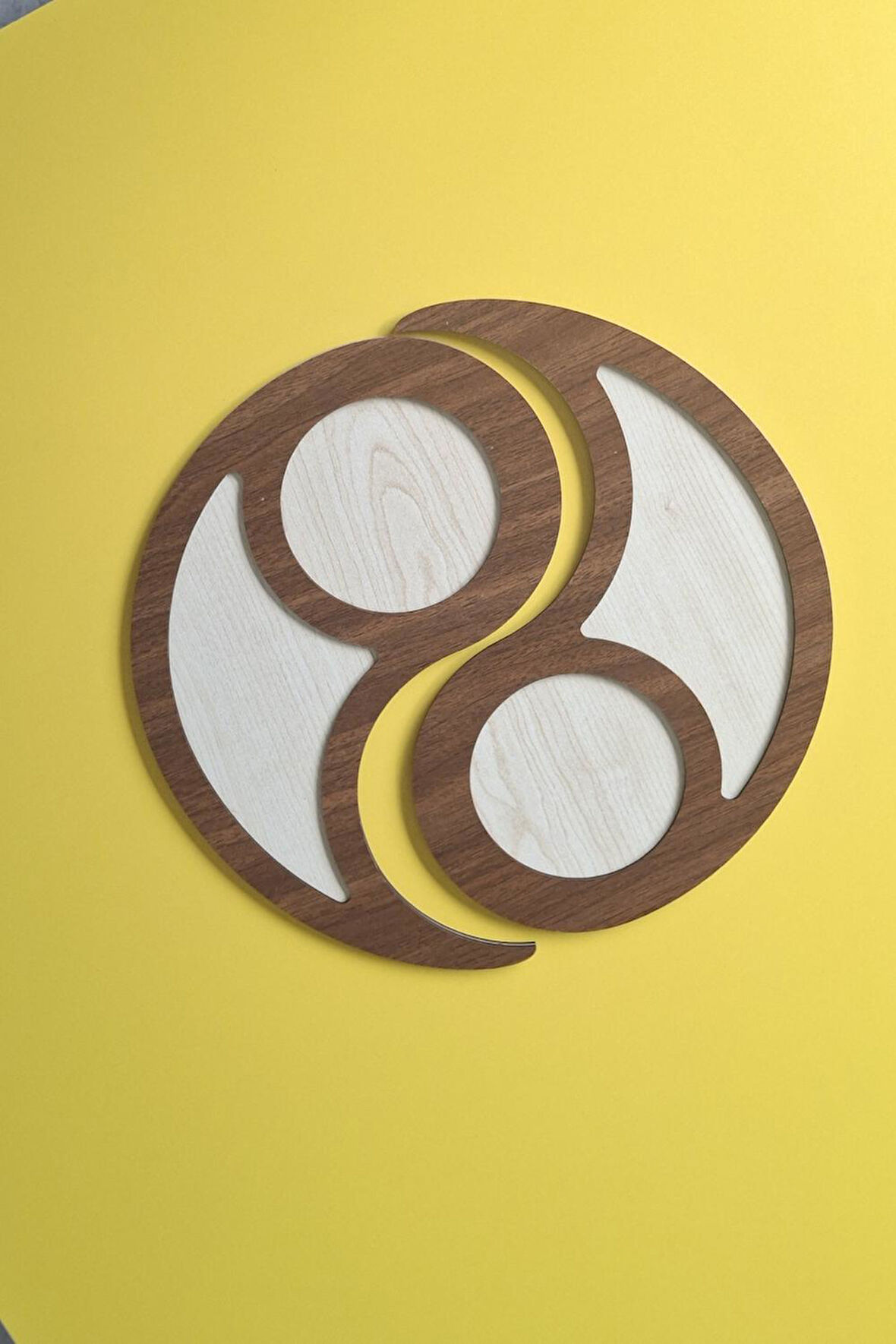 Denge ve Zarafetin Buluşması Ying Yang MDF Servis ve Sunum Tabağı