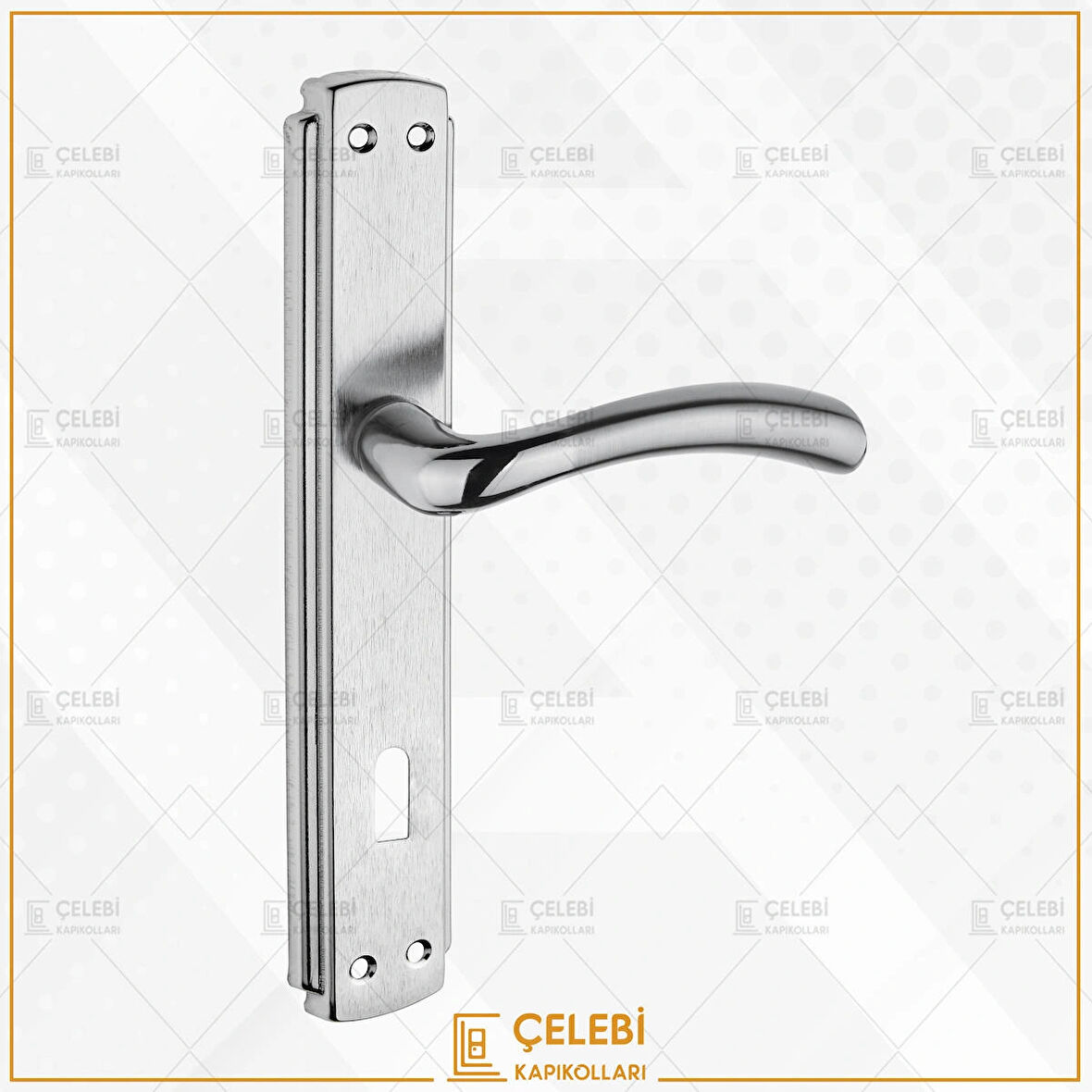 KUĞU KOL AYNALI NİKEL SATEN ODA KAPI KOLU