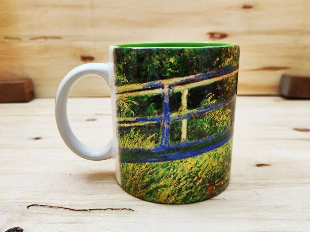 Claude Monet - Içi Renkli Kupa Yeşil 1