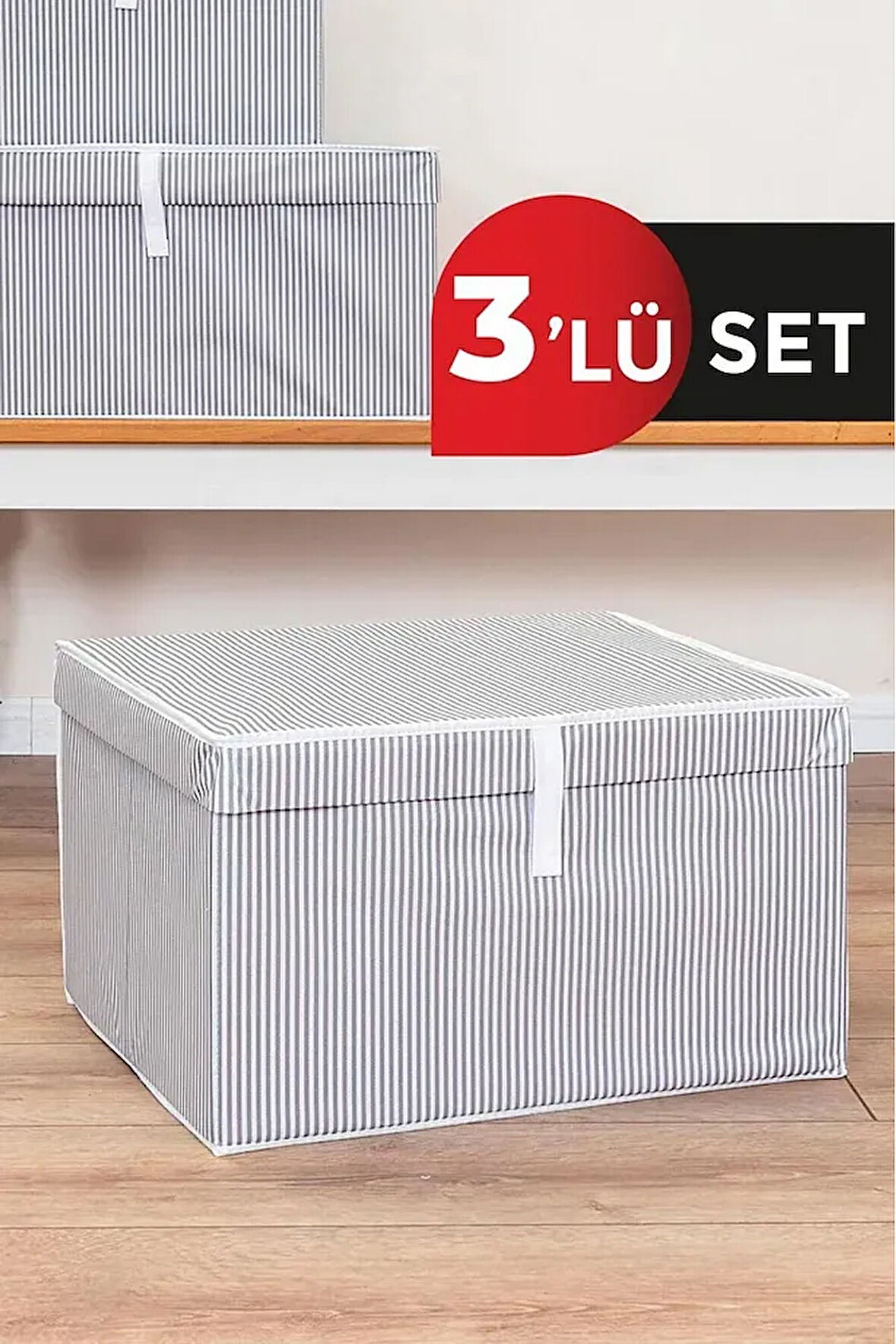 (3 ADET) ALAS Çok Amaçlı Kutu Maxi Boy Tela 50*40*30 Cm