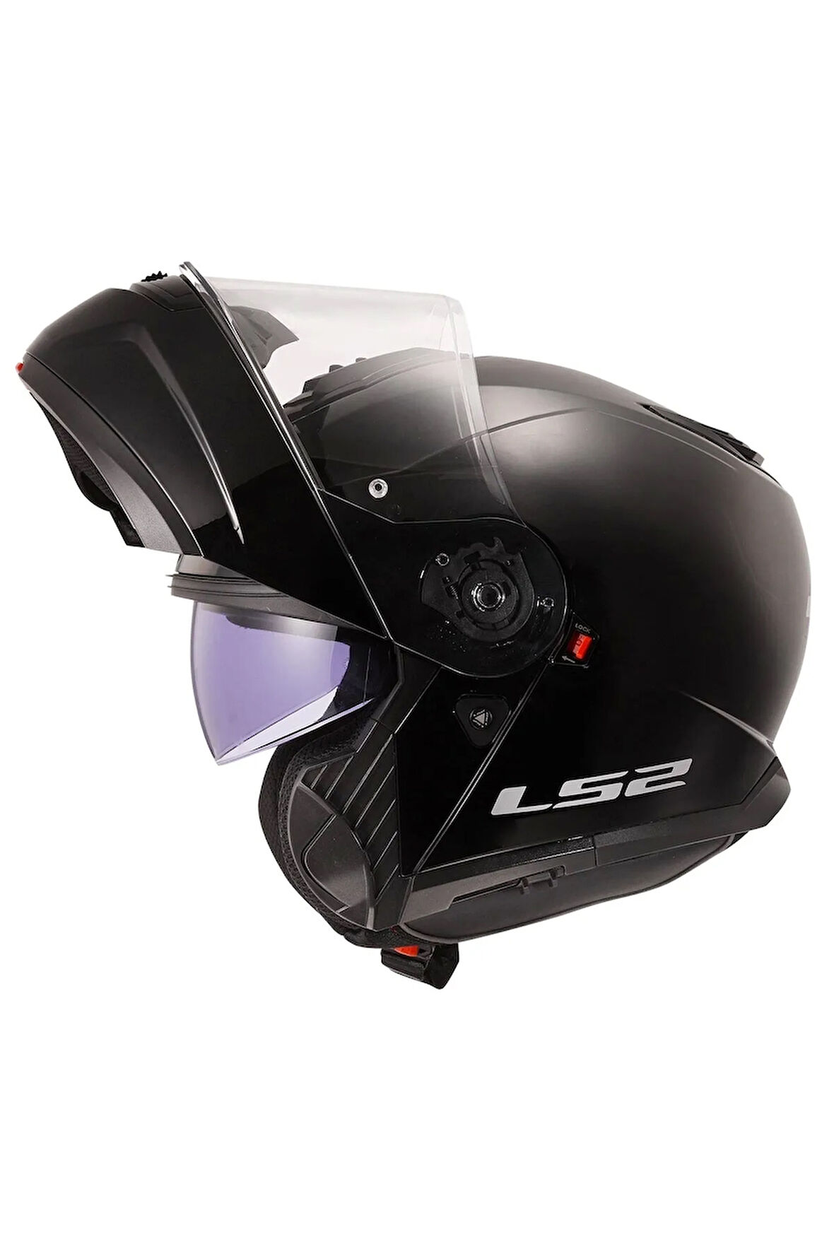 Strobe 2 Çene Açılır Parlak Siyah Kask