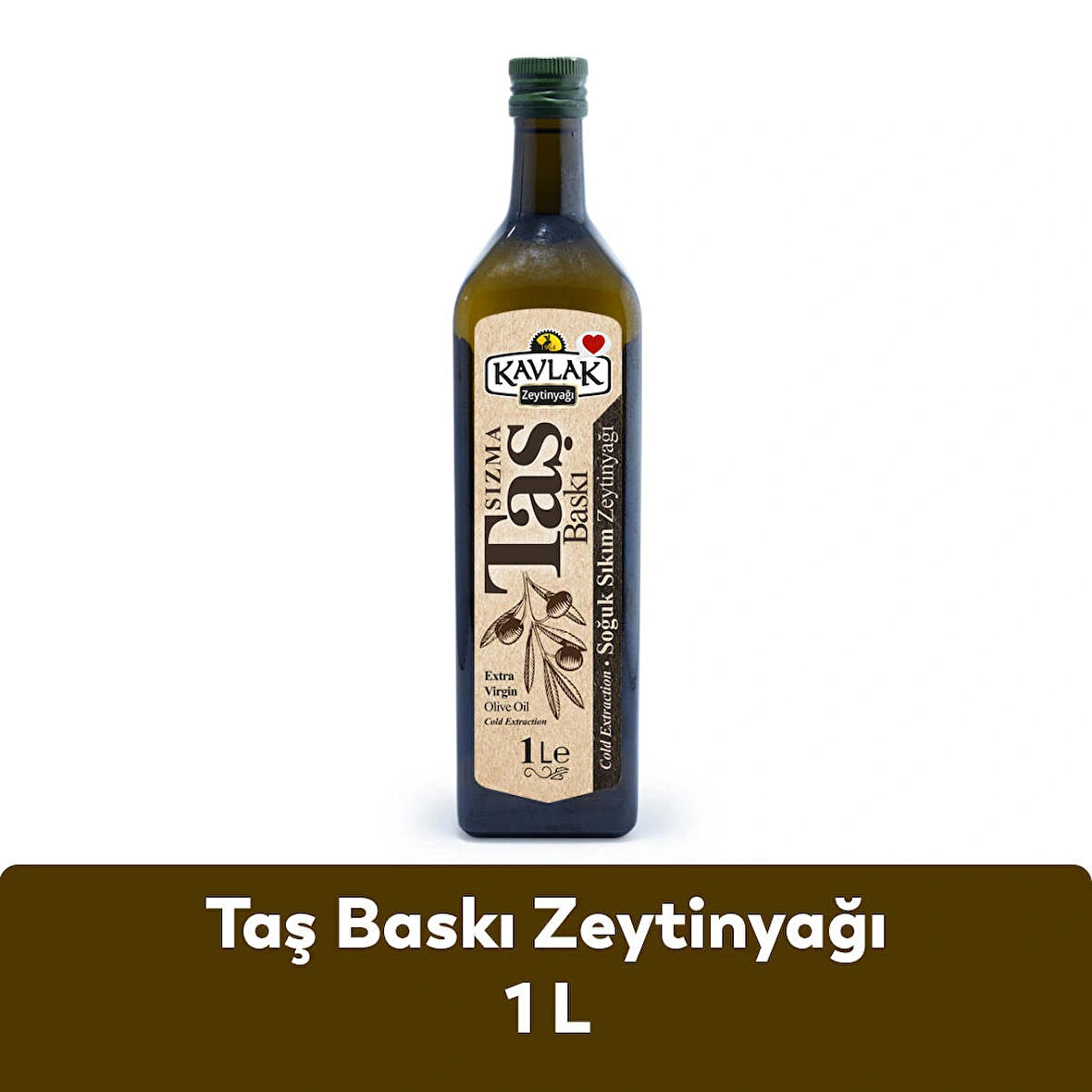 Kavlak Taş Baskı Soğuk Sıkım Zeytinyağı 1 LT CAM