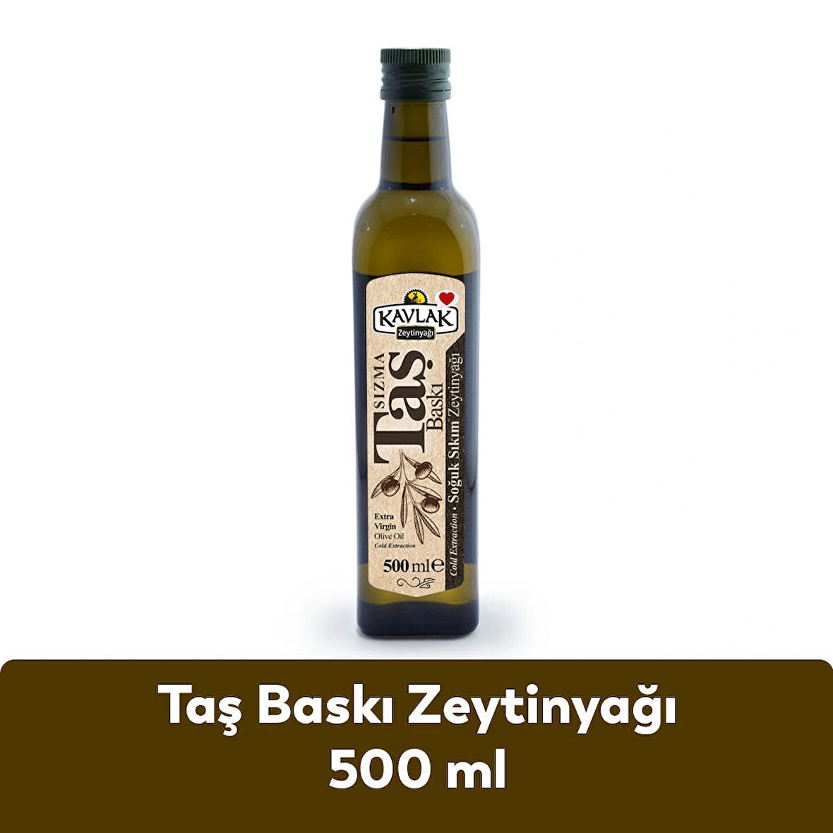 Kavlak Taş Baskı Soğuk Sıkım Zeytinyağı 500 ML CAM