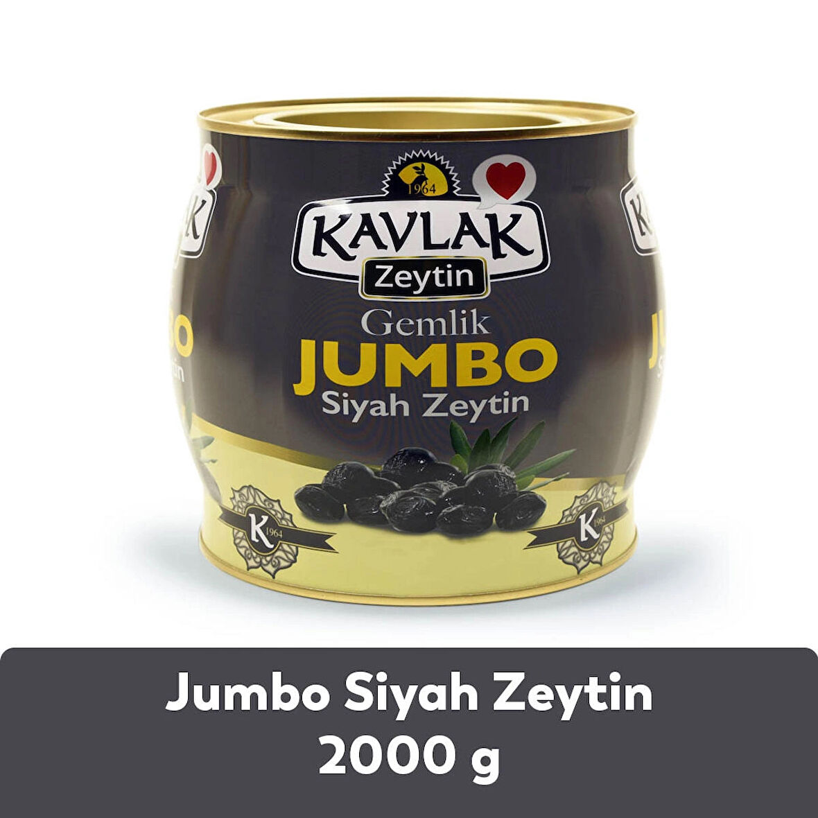 Kavlak Jumbo Gemlik Siyah Zeytin 2 kg (brüt)