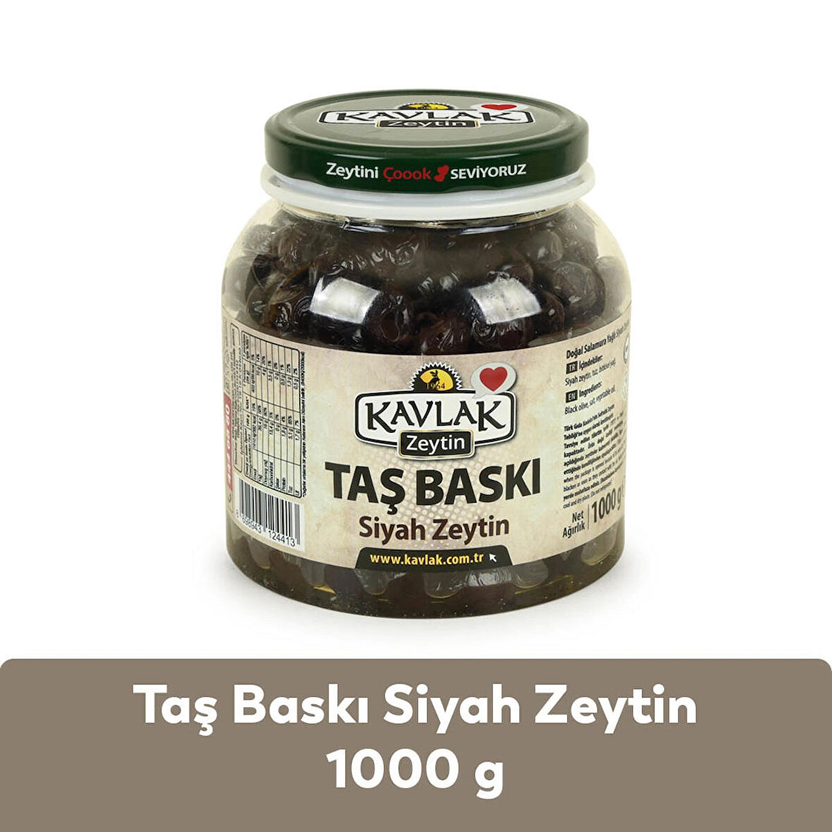 Kavlak Taş Baskı Gemlik Siyah Zeytin 1 KG