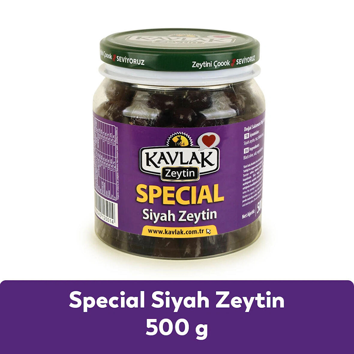 Kavlak Special Gemlik Siyah Zeytin 500 GR