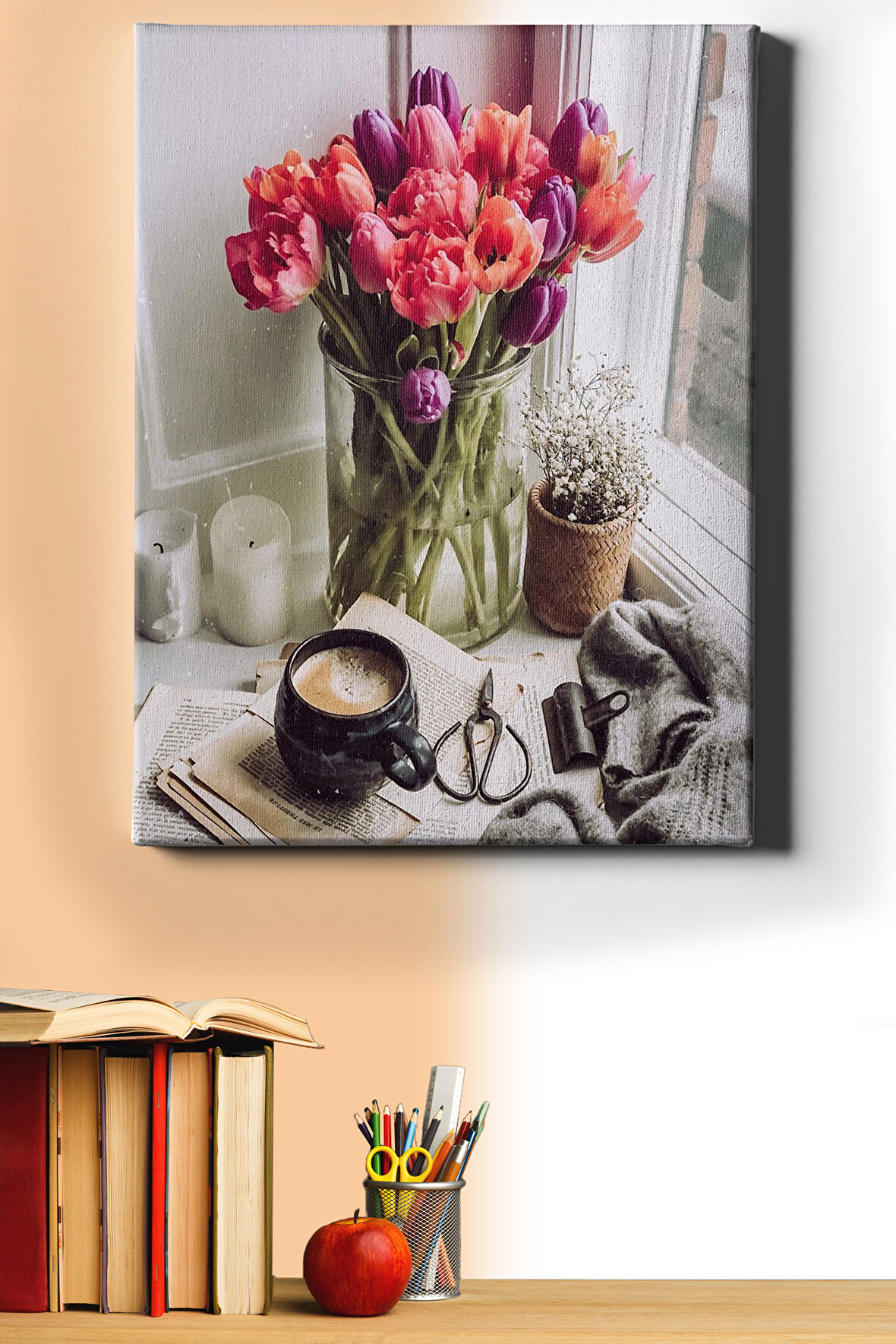 Sayılarla Boyama Seti Kasnaklı Laleler 60 X 75 Cm