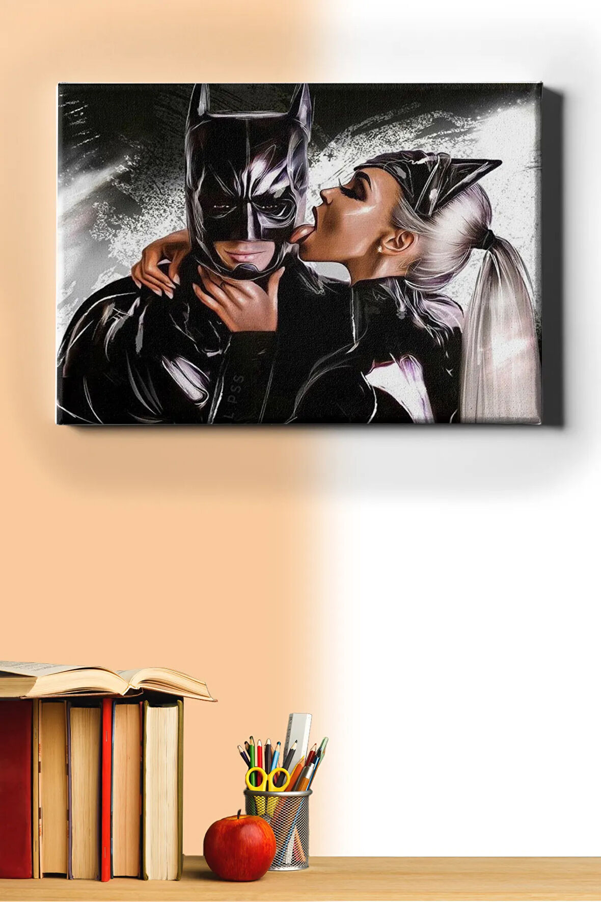 Sayılarla Boyama Seti Kasnaklı Batman Ve Kedi Kadın 40 X 50 Cm