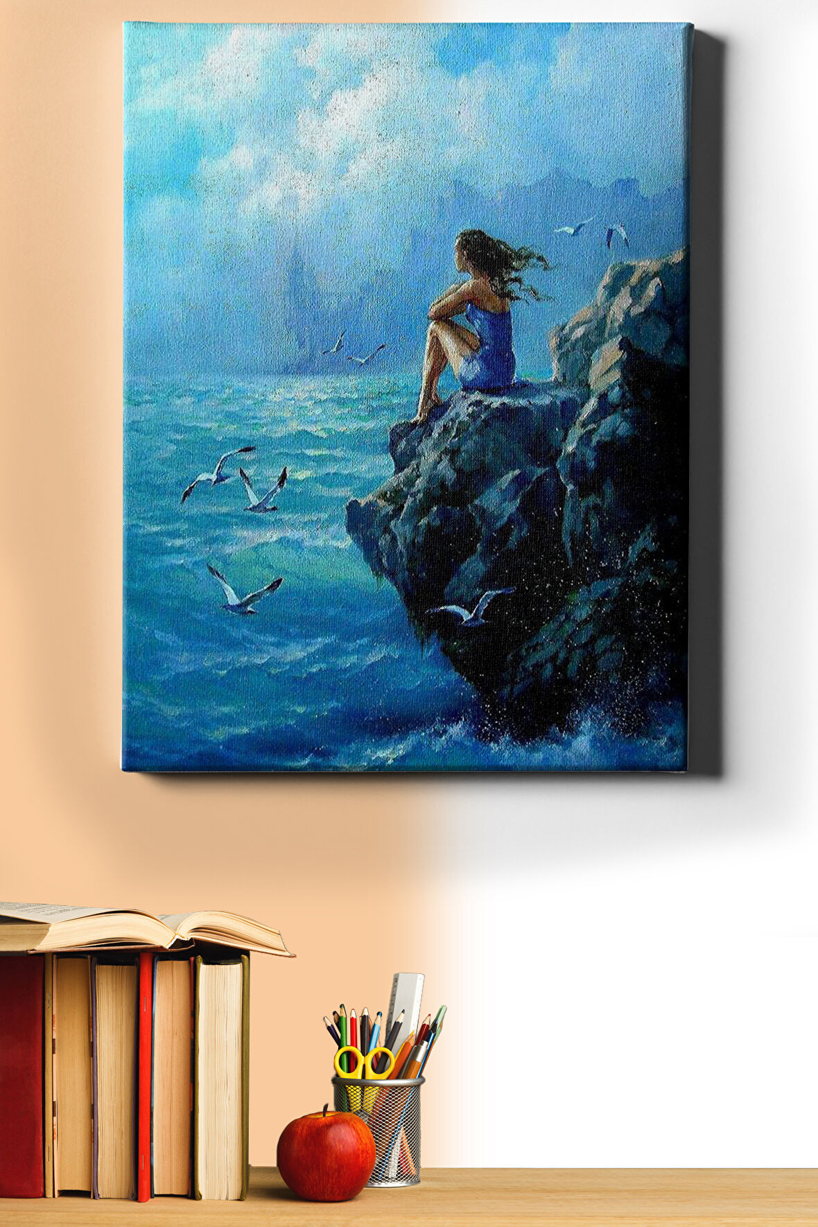 Sayılarla Boyama Seti Kasnaklı Mavi Düş 40 X 50 Cm