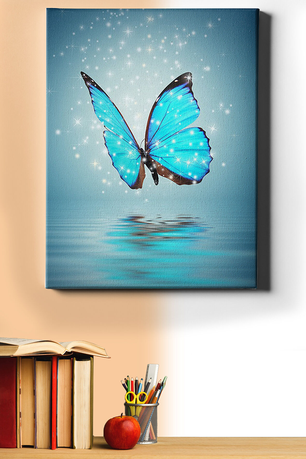 Sayılarla Boyama Seti Kasnaklı Mavili Kelebek 60x75 Cm