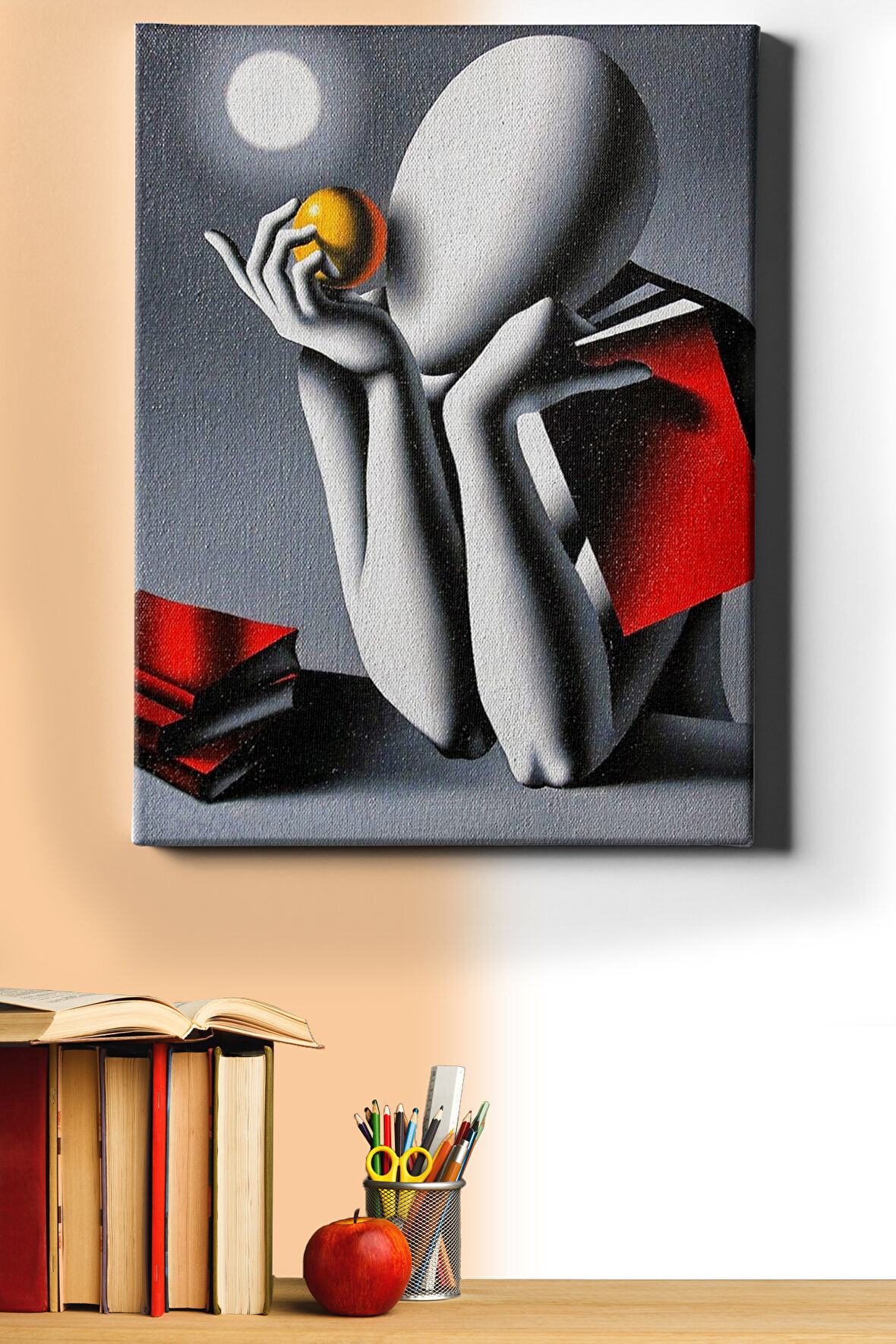 Sayılarla Boyama Seti Kasnaklı Düşünen Insan 40x50 Cm