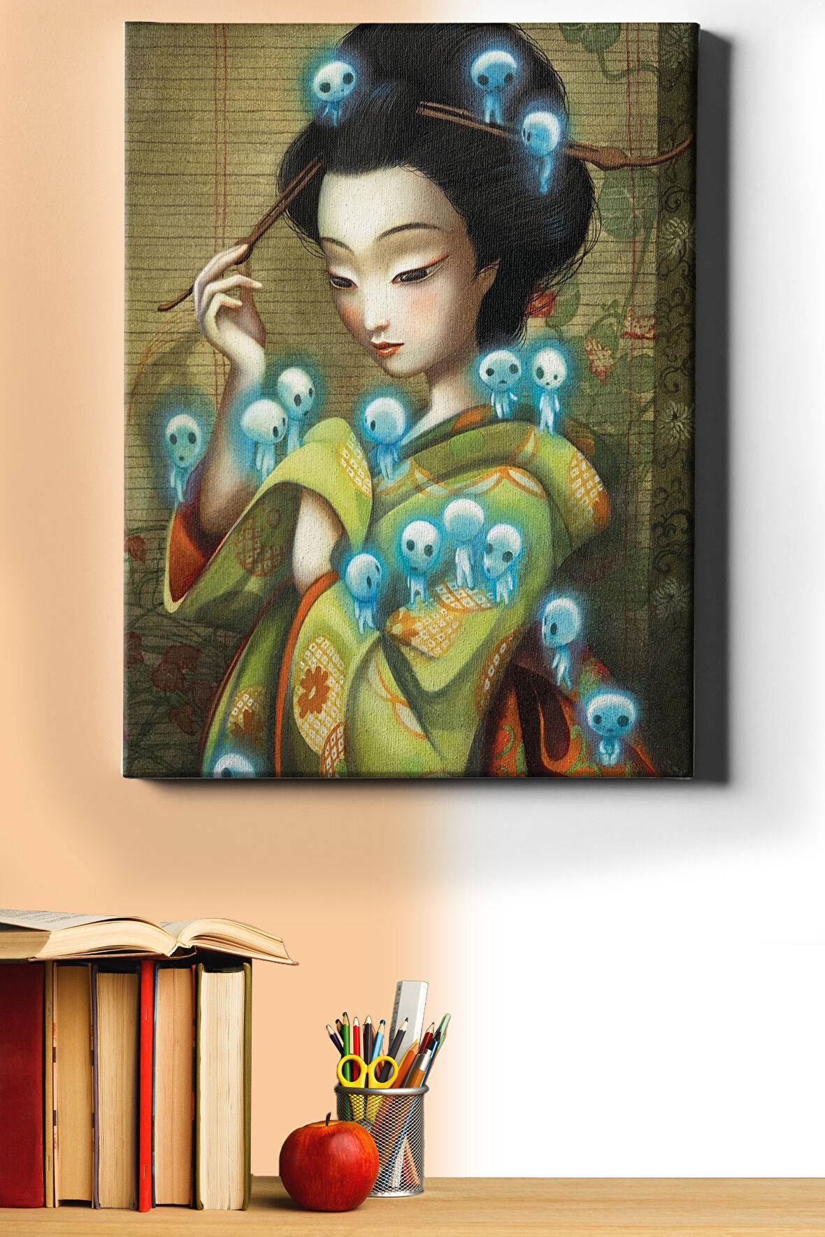 Sayılarla Boyama Seti Kasnaklı Japon Kadının Perileri 40x50 Cm