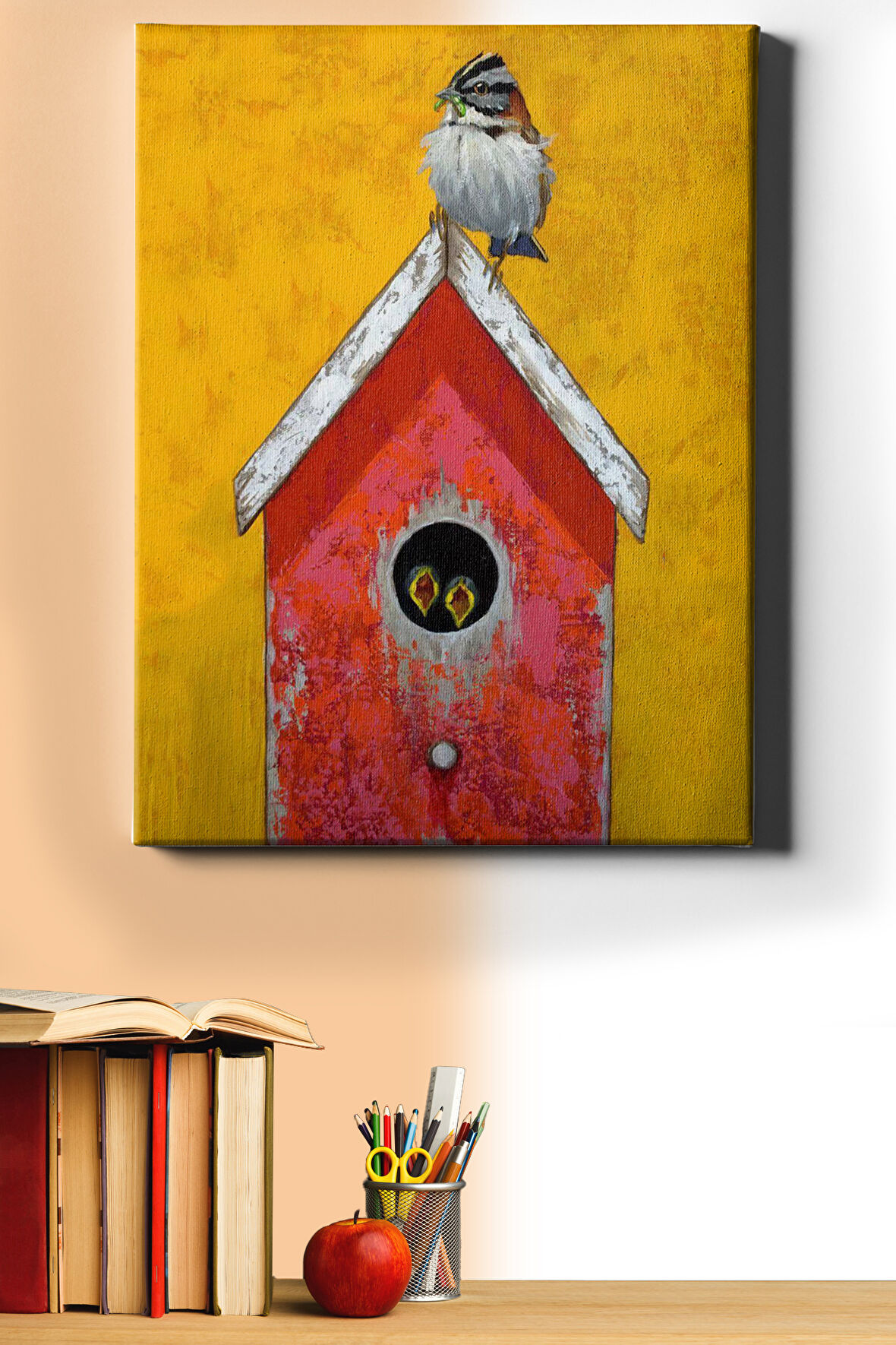 Sayılarla Boyama Seti Kasnaklı Anne Ve Yavru Kuşları 60x75 Cm