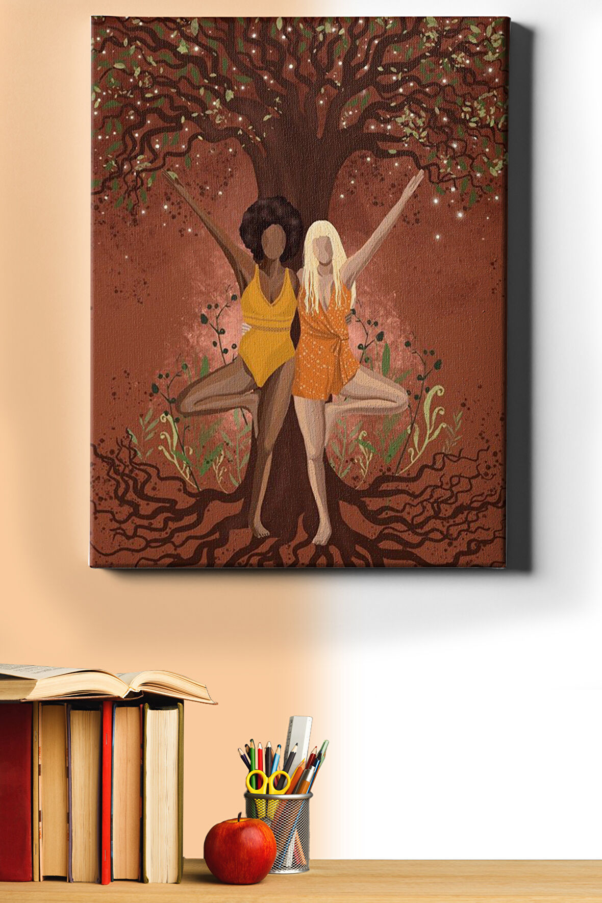 Sayılarla Boyama Seti Kasnaklı Iki Arkadaşın Buluşma Noktası 40x50 Cm