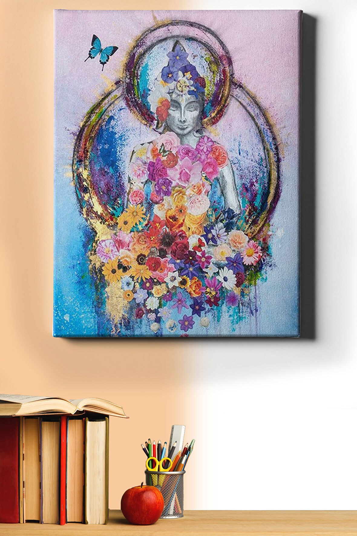 Sayılarla Boyama Seti Kasnaklı Çiçekler 40x50 Cm