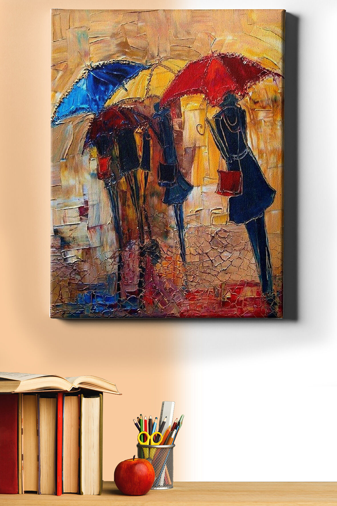 Sayılarla Boyama Seti Kasnaklı Renkli Şemsiyeler 40x50 Cm