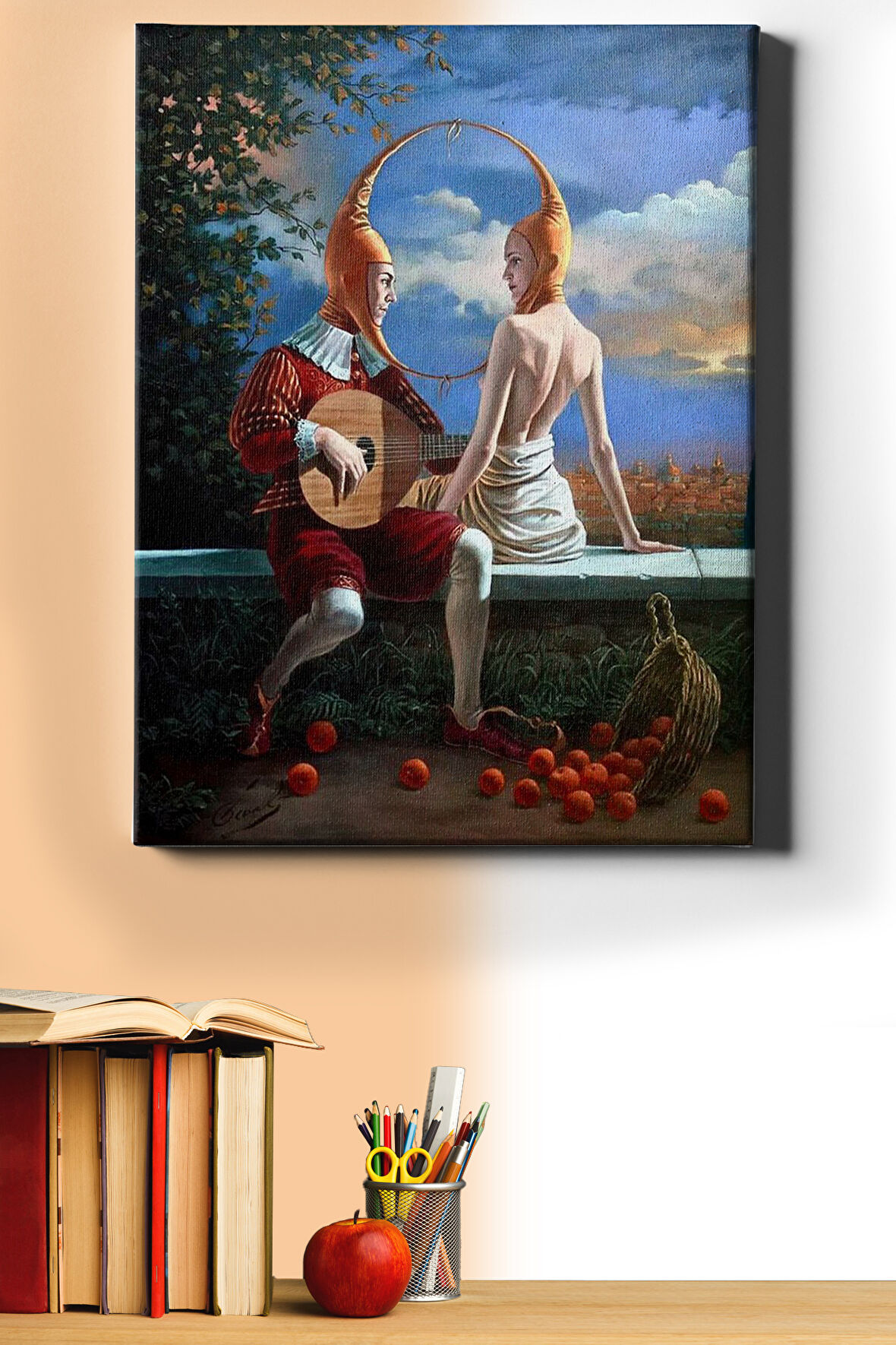 Sayılarla Boyama Seti Kasnaklı Başka Dünyadaki Sevgili 40x50 Cm