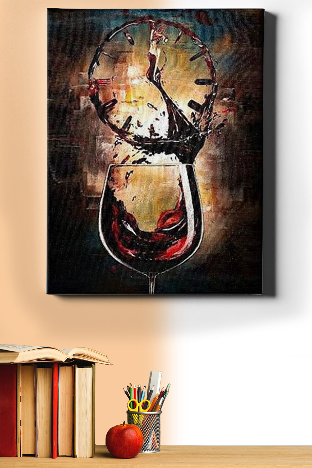 Sayılarla Boyama Seti Çerçeveli Kasnaklı Şarap Ve Zaman 60x75 Cm