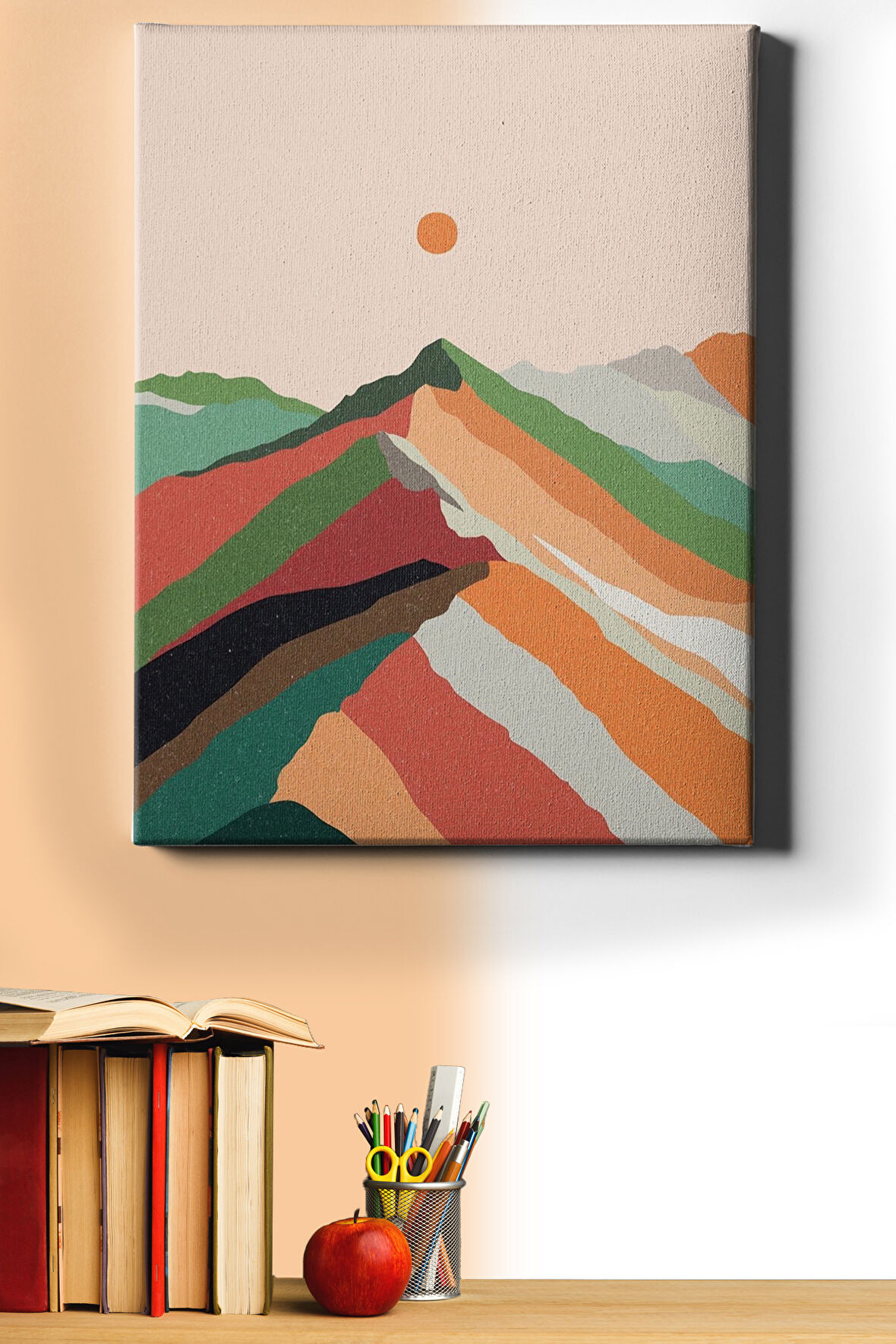 Sayılarla Boyama Seti Çerçeveli Kasnaklı Yalnız Dağ 2 40x50 Cm