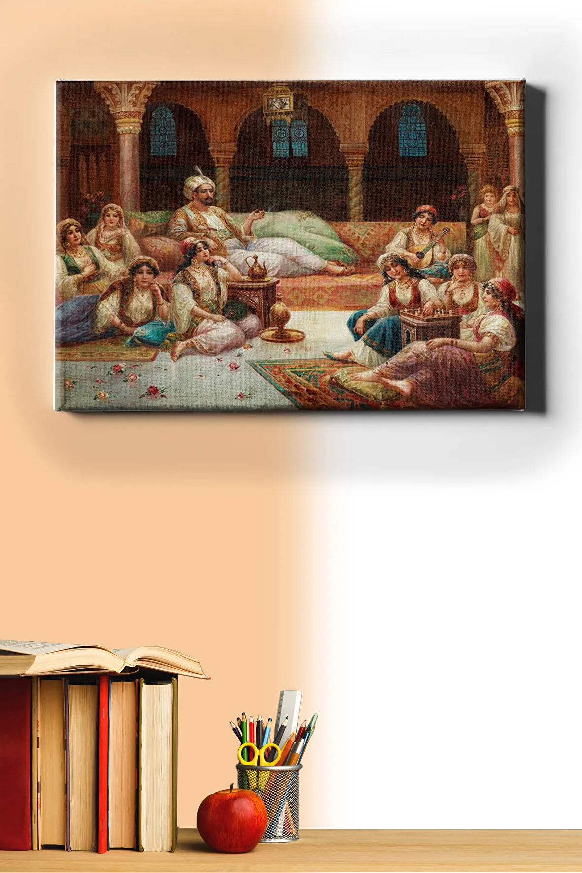 Sayılarla Boyama Seti Çerçeveli Kasnaklı Akşam Sefası 60x75 Cm