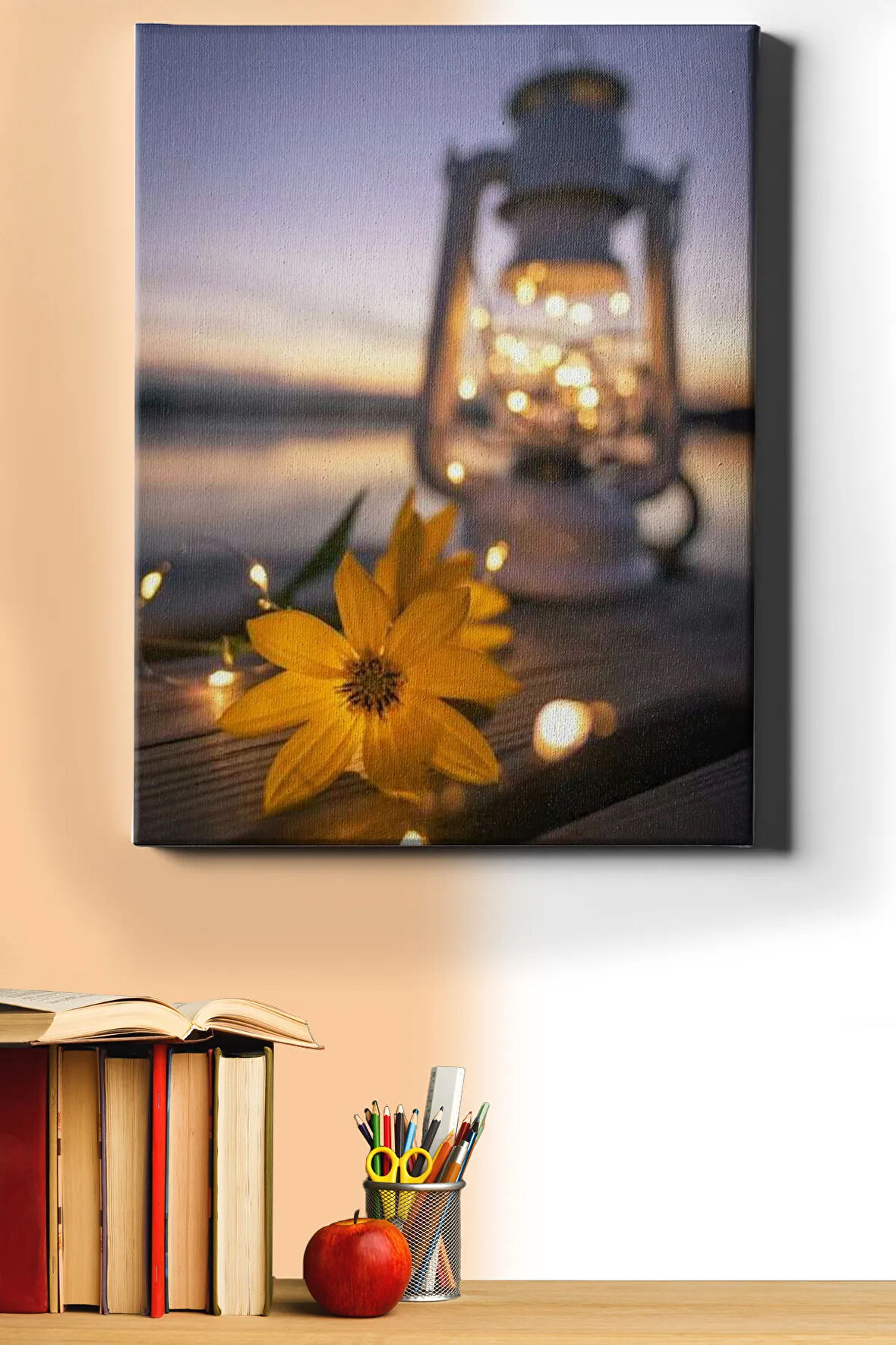 Sayılarla Boyama Seti Kasnaklı Çiçek ve Fener 60 X 75 cm