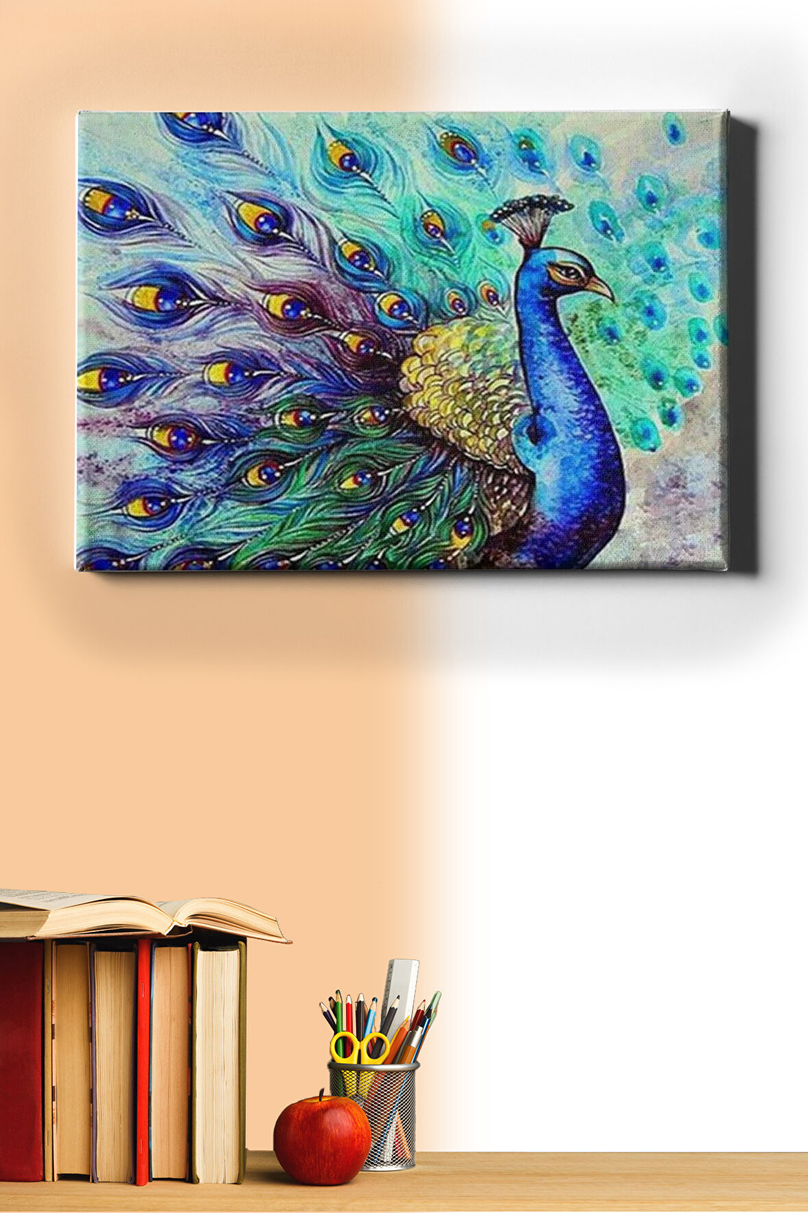 Bereket Tavus Kuşu Sayılarla Boyama Seti Kasnaklı 40x50 Cm