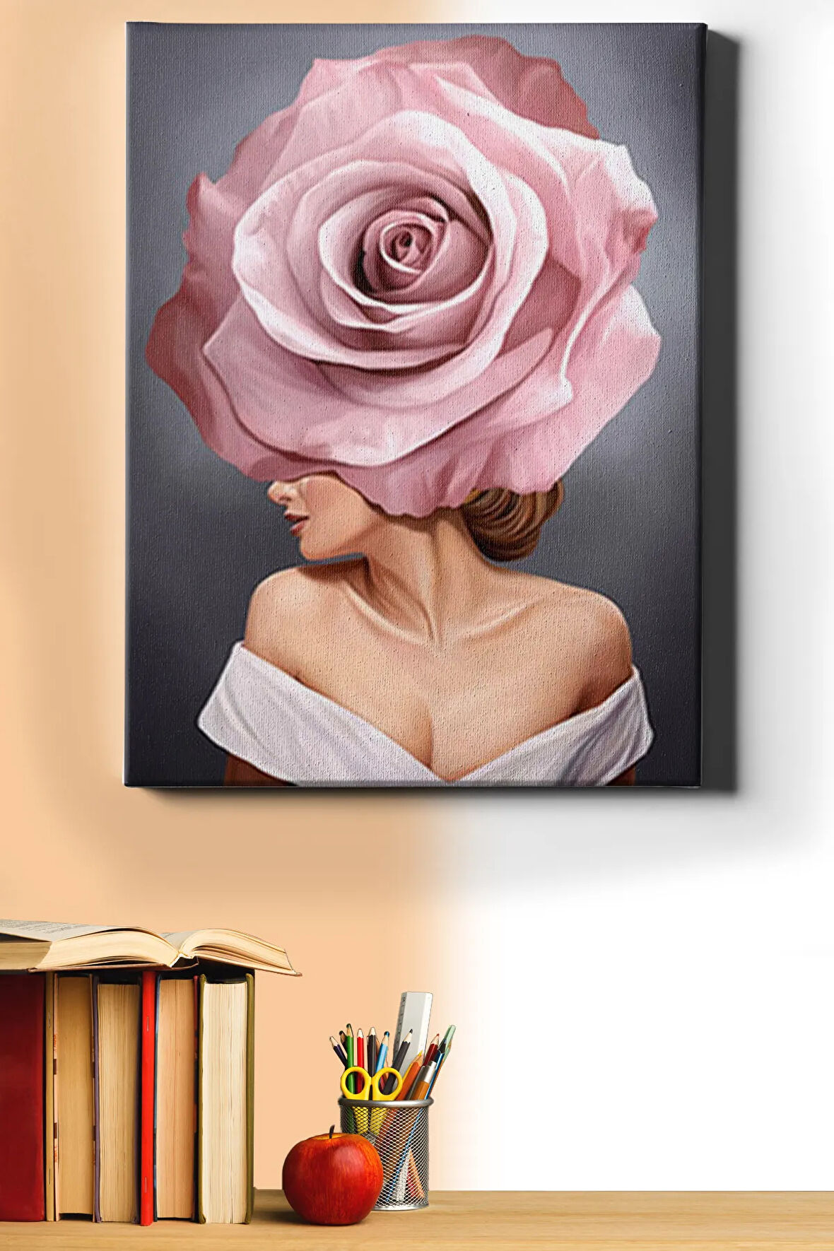 Asil Gül Renkli Sayılarla Boyama Seti Kasnaklı 40x50 Cm