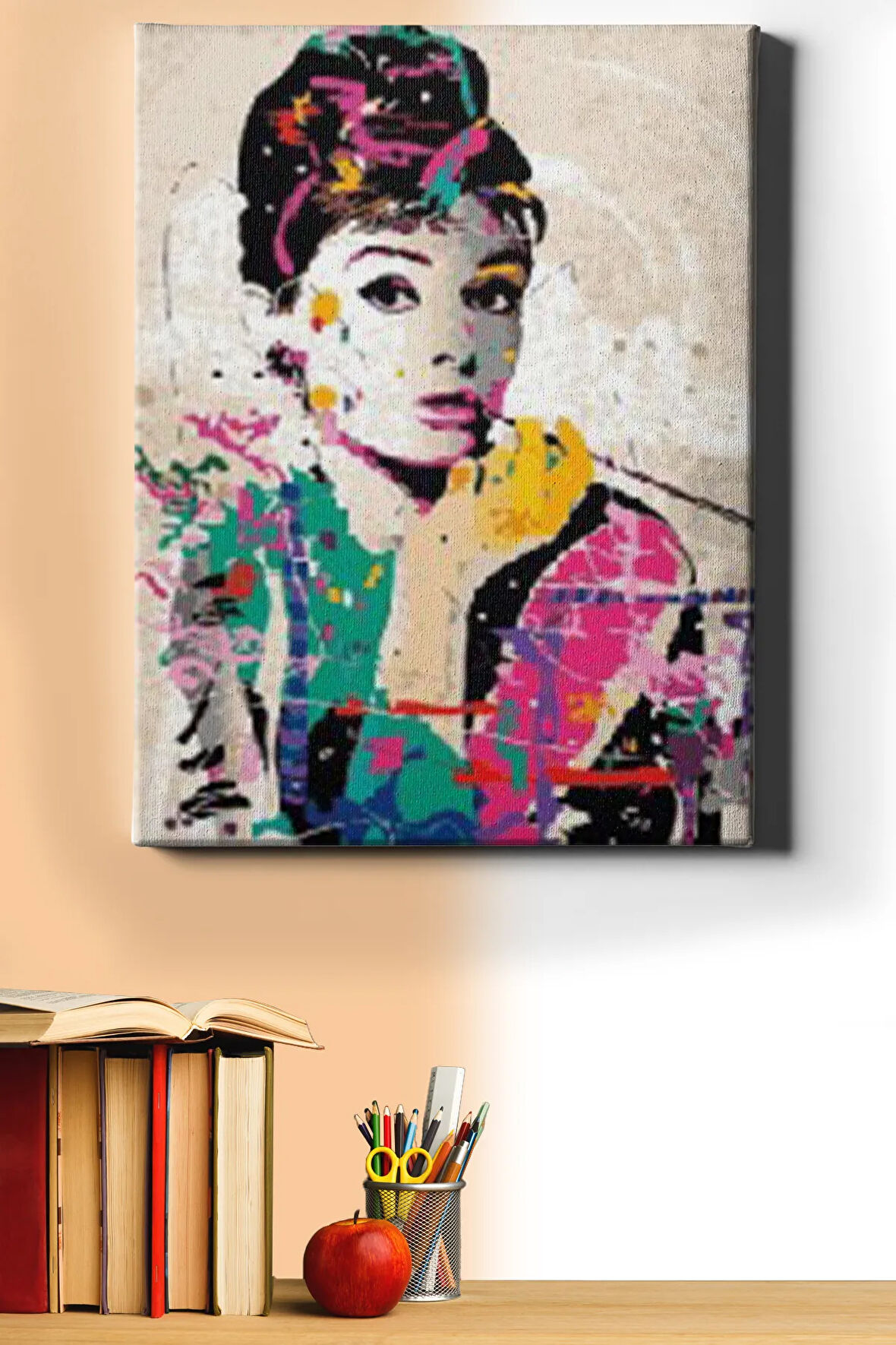 Audrey Hepburn Sayılarla Boyama Seti Kasnaklı 40x50 Cm