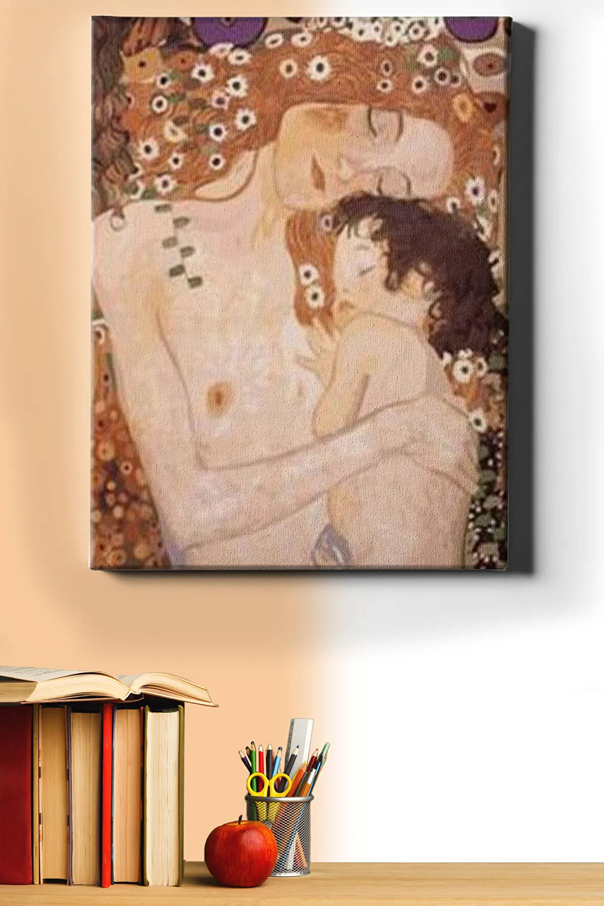 Gustav Klimt Anne Ve Çocuk Sayılarla Boyama Seti Kasnaklı 40 X 50 Cm