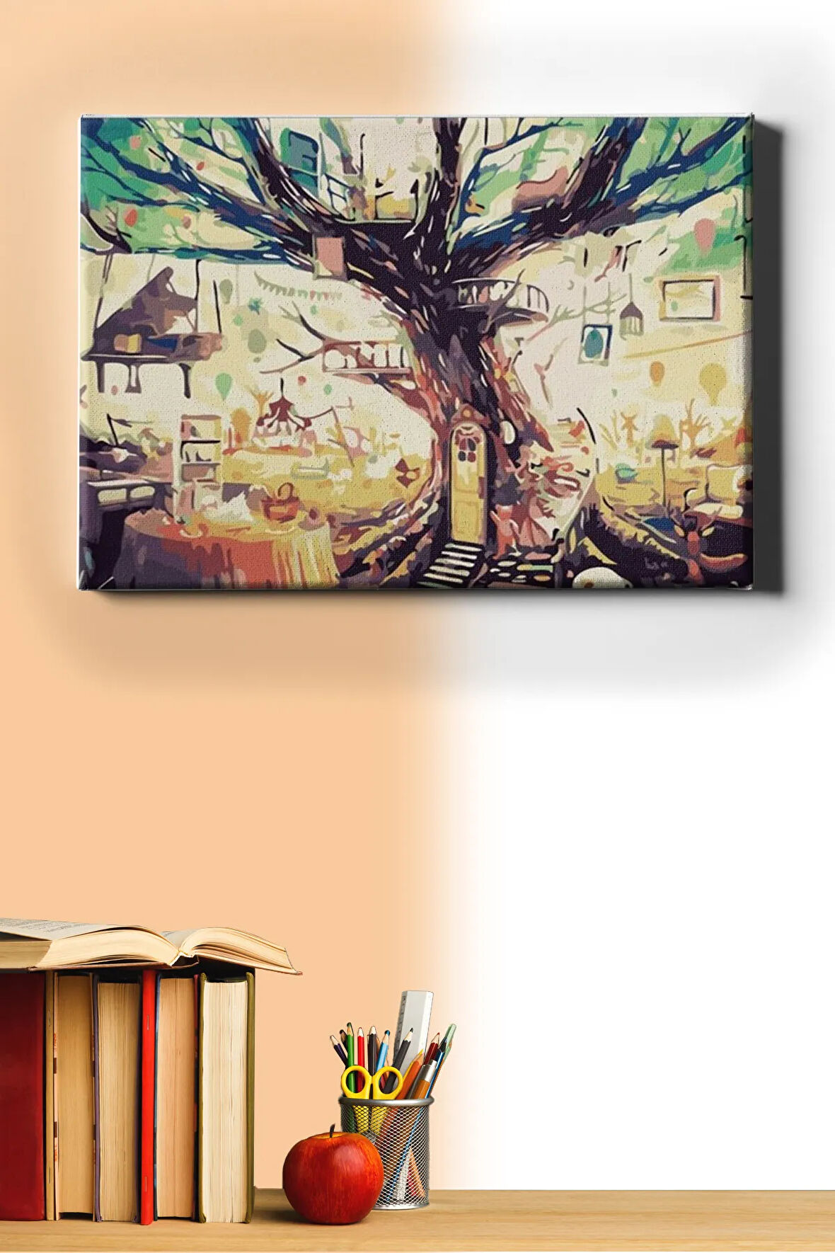 Gizemli Ağaç Sayılarla Boyama Seti Kasnaklı 50x65