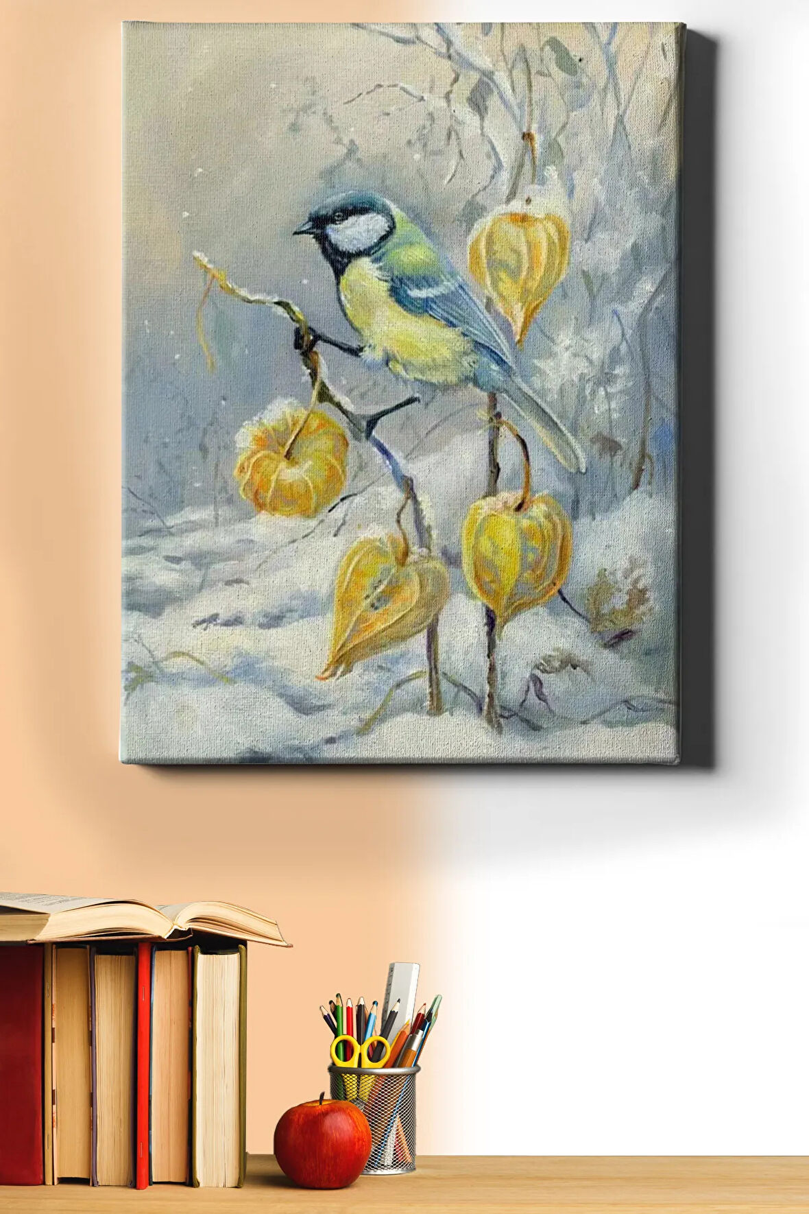 Kış Ve Kuş Sayılarla Boyama Seti Kasnaklı 50x65