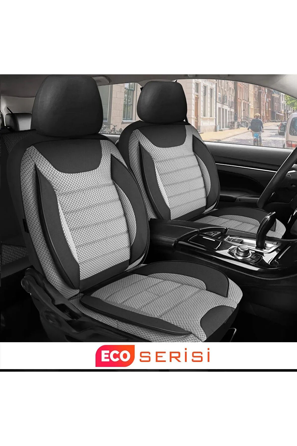 UNİVERSAL KZY ECO Jakar GRİ Peugeot 307 Uyumlu Oto Koltuk Kılıfı