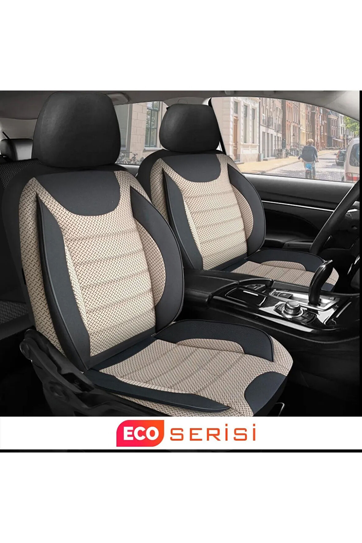 UNİVERSAL KZY ECO Jakar Bej Peugeot 307 Uyumlu Oto Koltuk Kılıfı