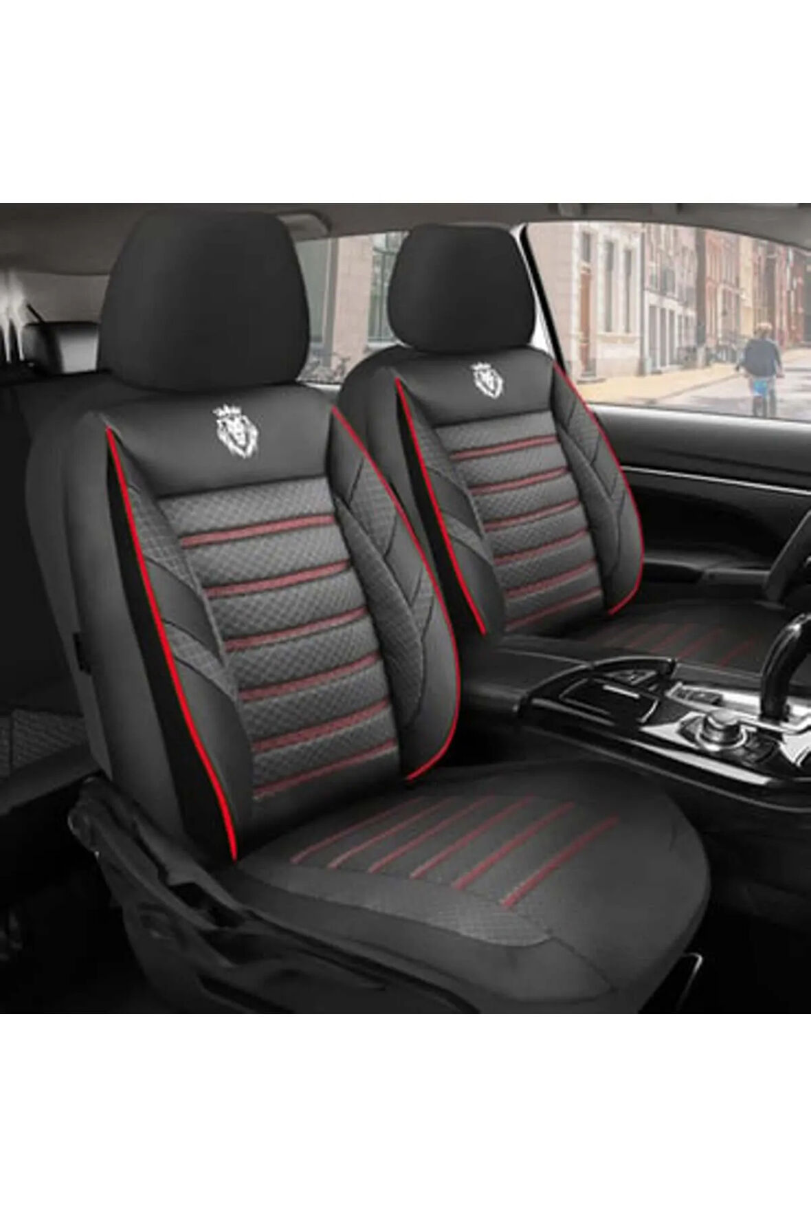 KZY King Jakar KIRMIZI  Renault R9 Uyumlu Oto Koltuk Kılıfı