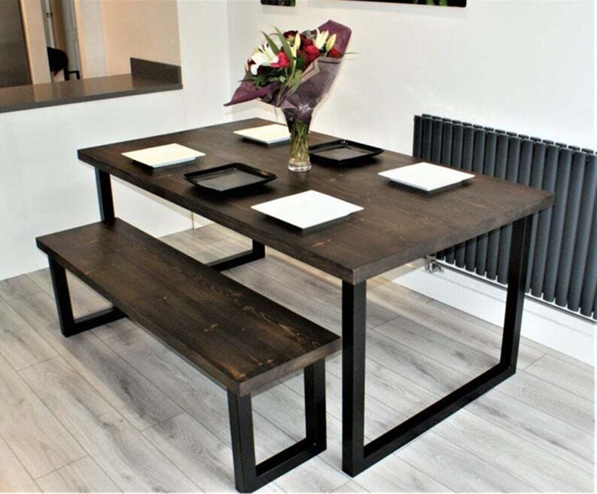KUZELA  Metal Ahşap Yemek Masası