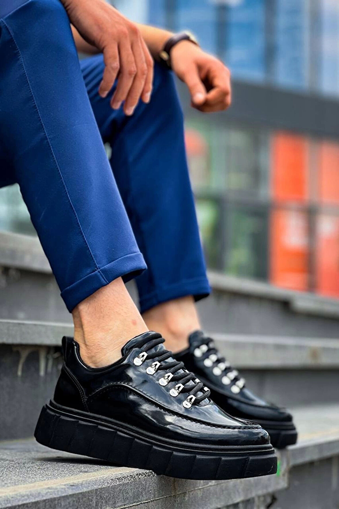 KB-X10 Kuback Siyah Rugan Siyah Yüksek Taban Günlük Spor Ayakkabı