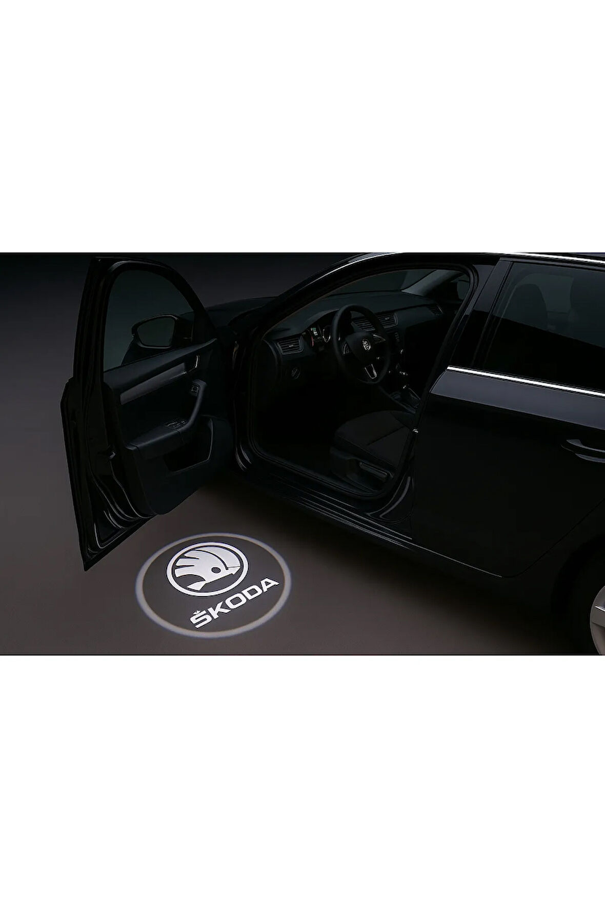 Skoda Kapı Altı Logo Kapı Altı Led Mesafe Sensörlü Pilli Yapıştırmalı Yeni Nesil