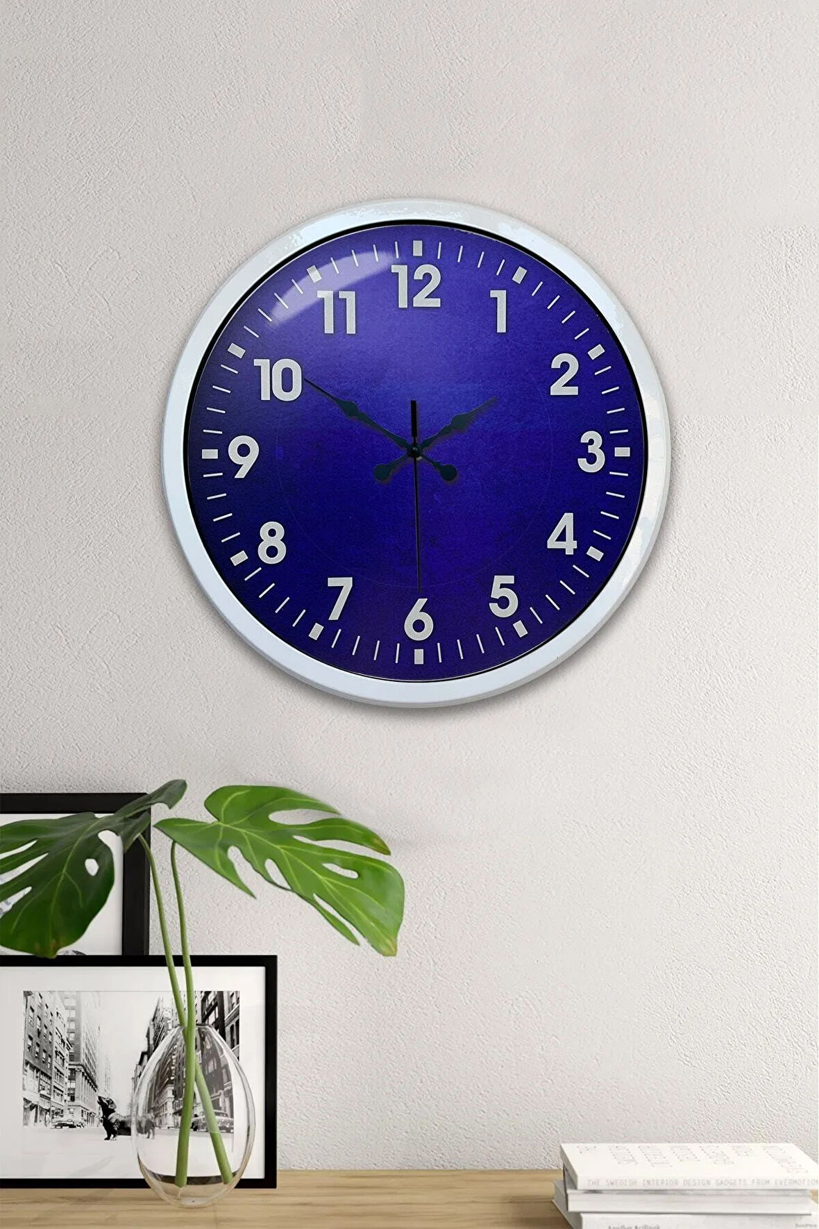 Hediyelik 40 Cm Beyaz Metal Dekoratif Duvar Saati