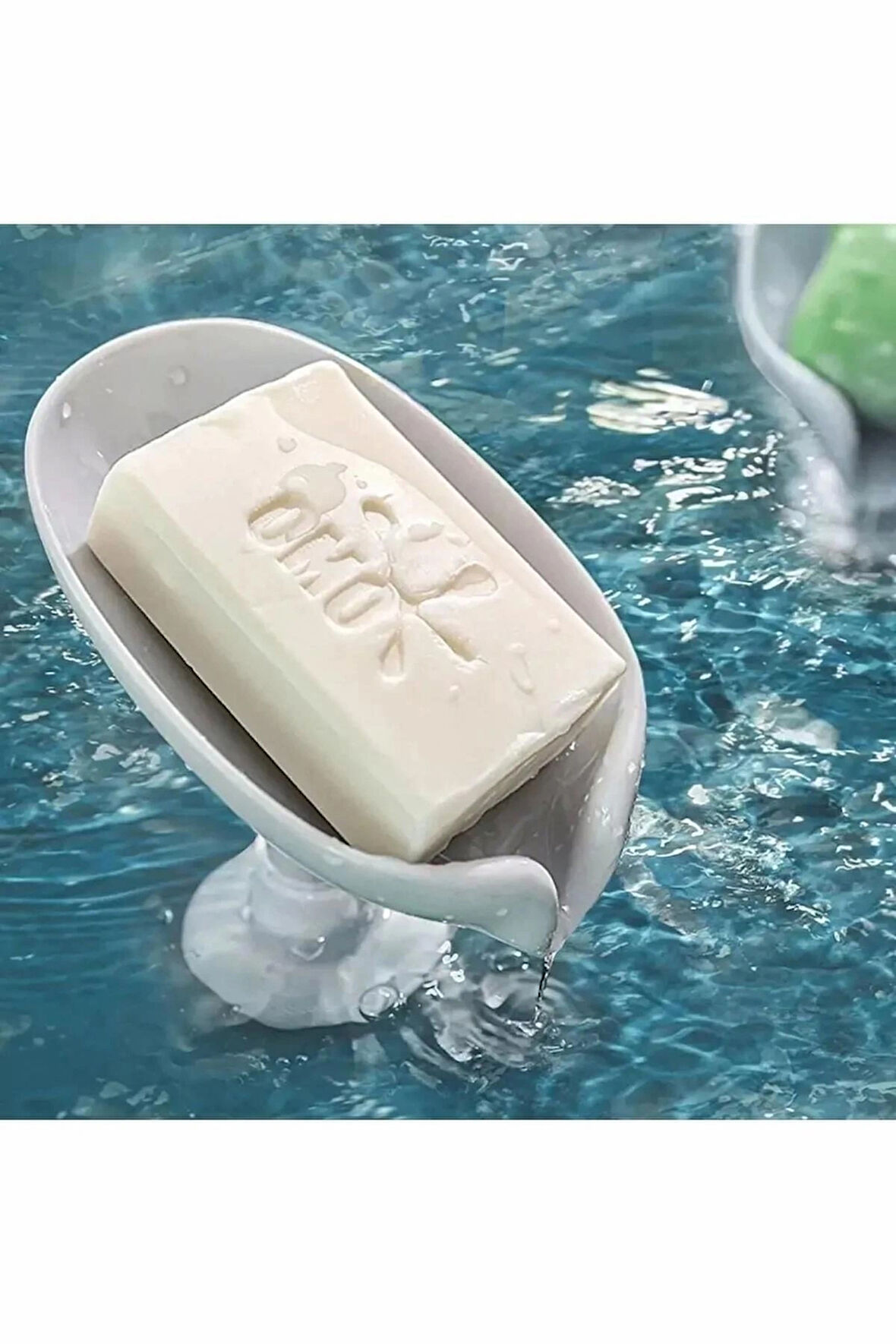 1 Adet Eğimli Katı Sabunluk | Vantuzlu Gri Renk