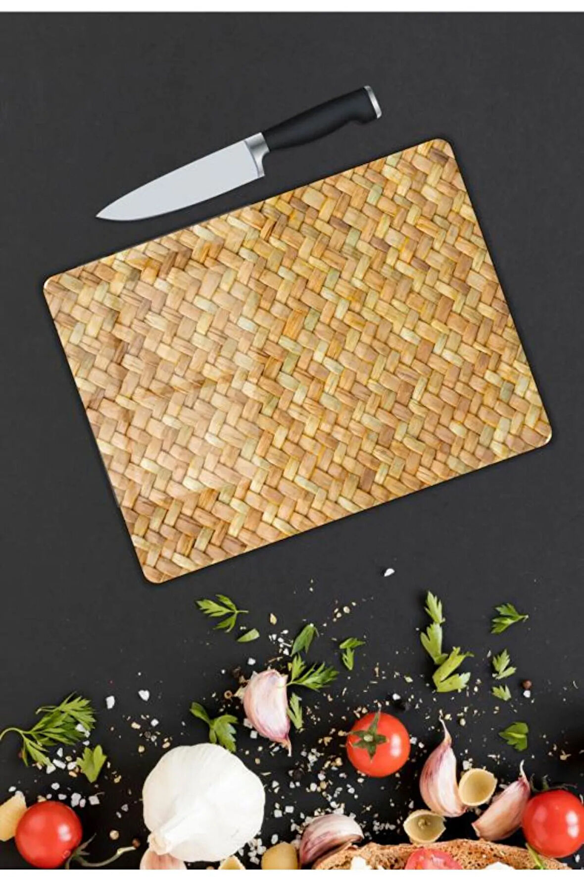 Renkli Desen Cam Kesme Tablası | Hediyelik, Dekoratif, Ofis, Mutfak