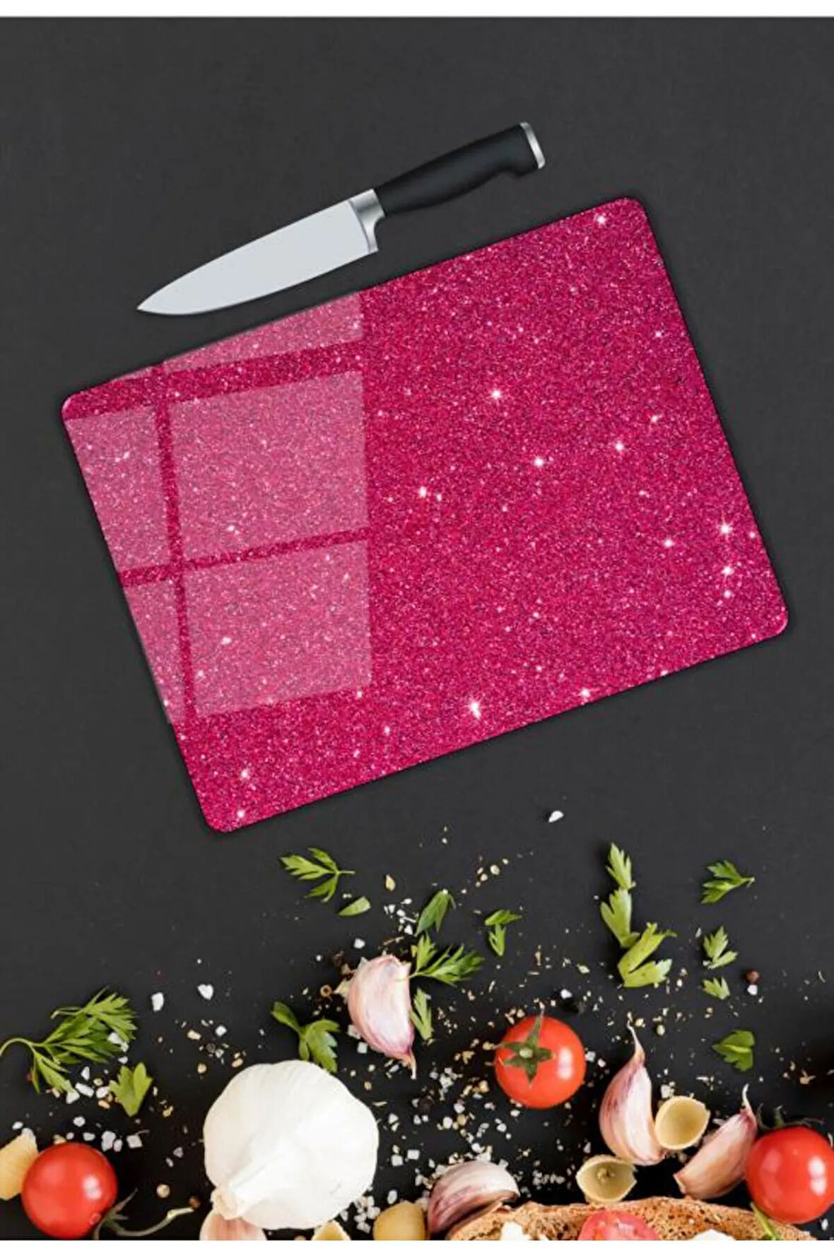 Renkli Desen Cam Kesme Tablası | Hediyelik, Dekoratif, Ofis, Mutfak