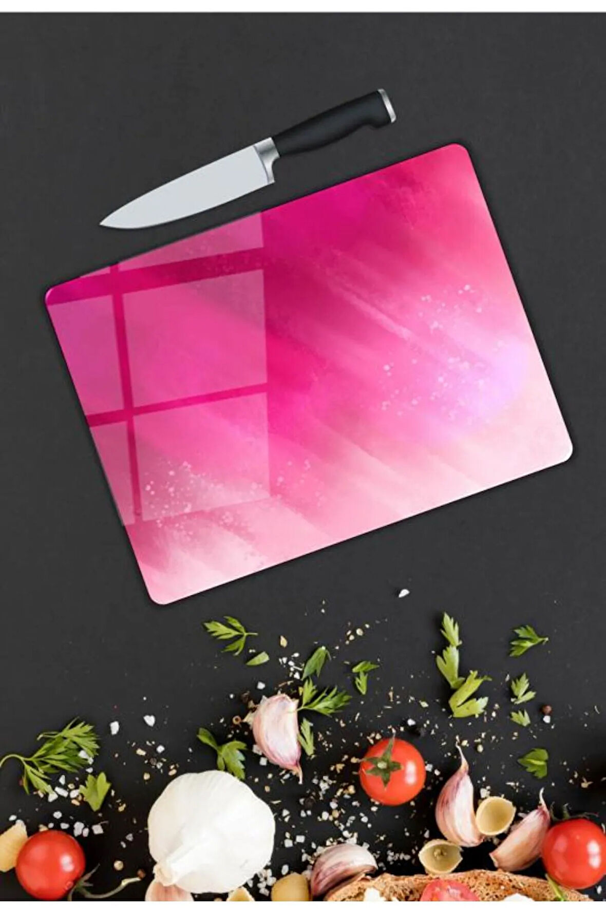 Renkli Desen Cam Kesme Tablası | Hediyelik, Dekoratif, Ofis, Mutfak