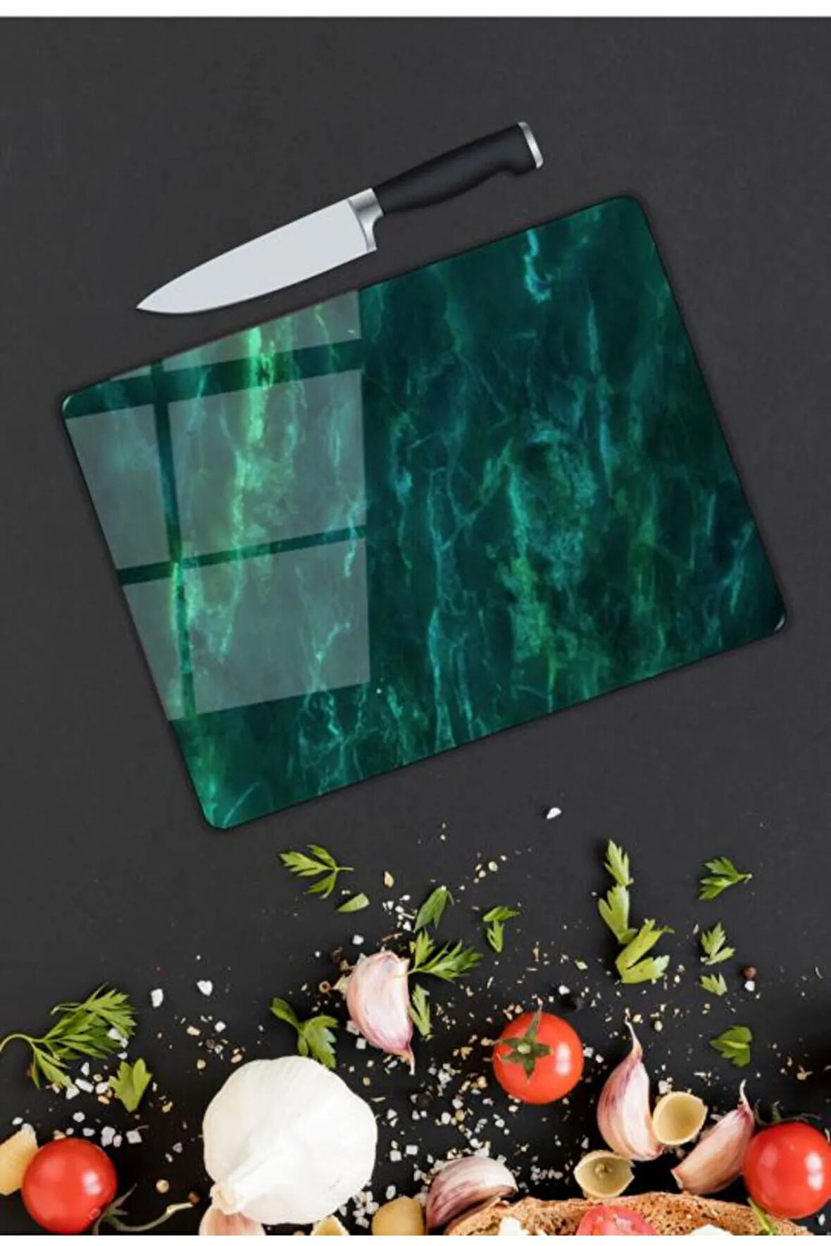 Renkli Desen Cam Kesme Tablası | Hediyelik, Dekoratif, Ofis, Mutfak