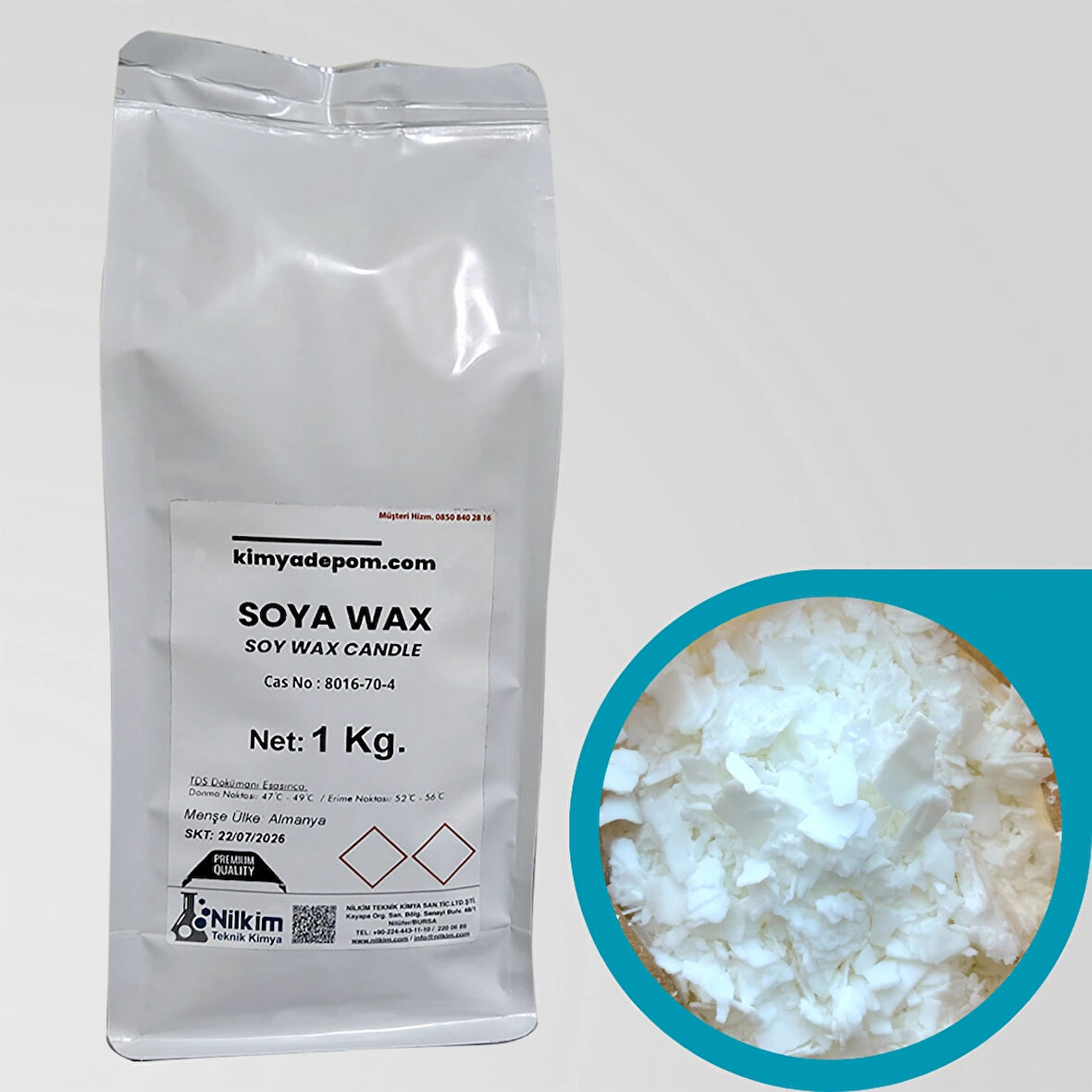 Soya Wax, Parça Pul Formunda, Mum Hammaddesi 1 Kg.