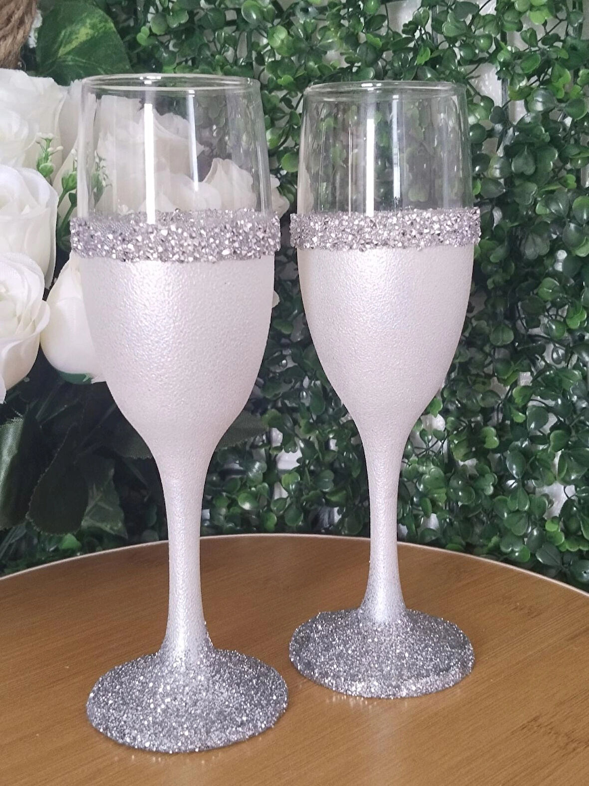 Gelin damat kadehi şık gümüş 