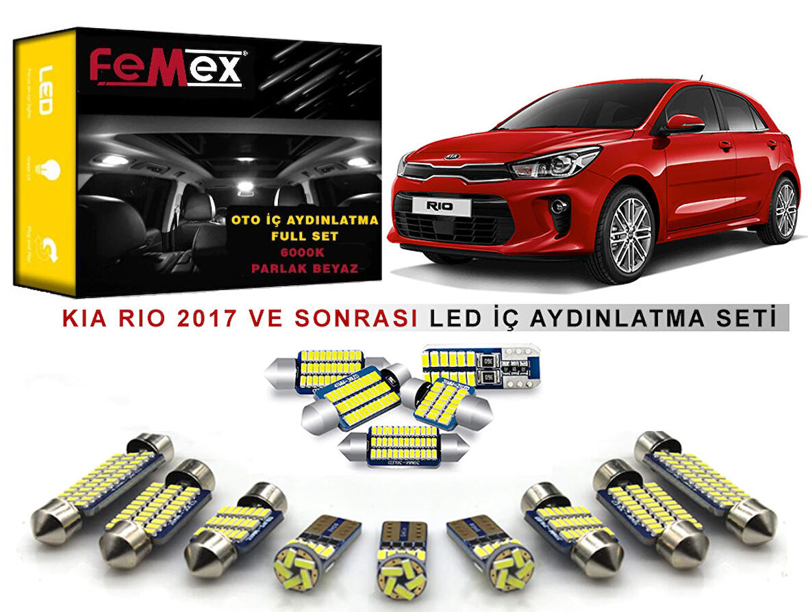 Kia Rio 2017 Sonrası LED İç Aydınlatma Ampul Seti FEMEX Parlak Beyaz